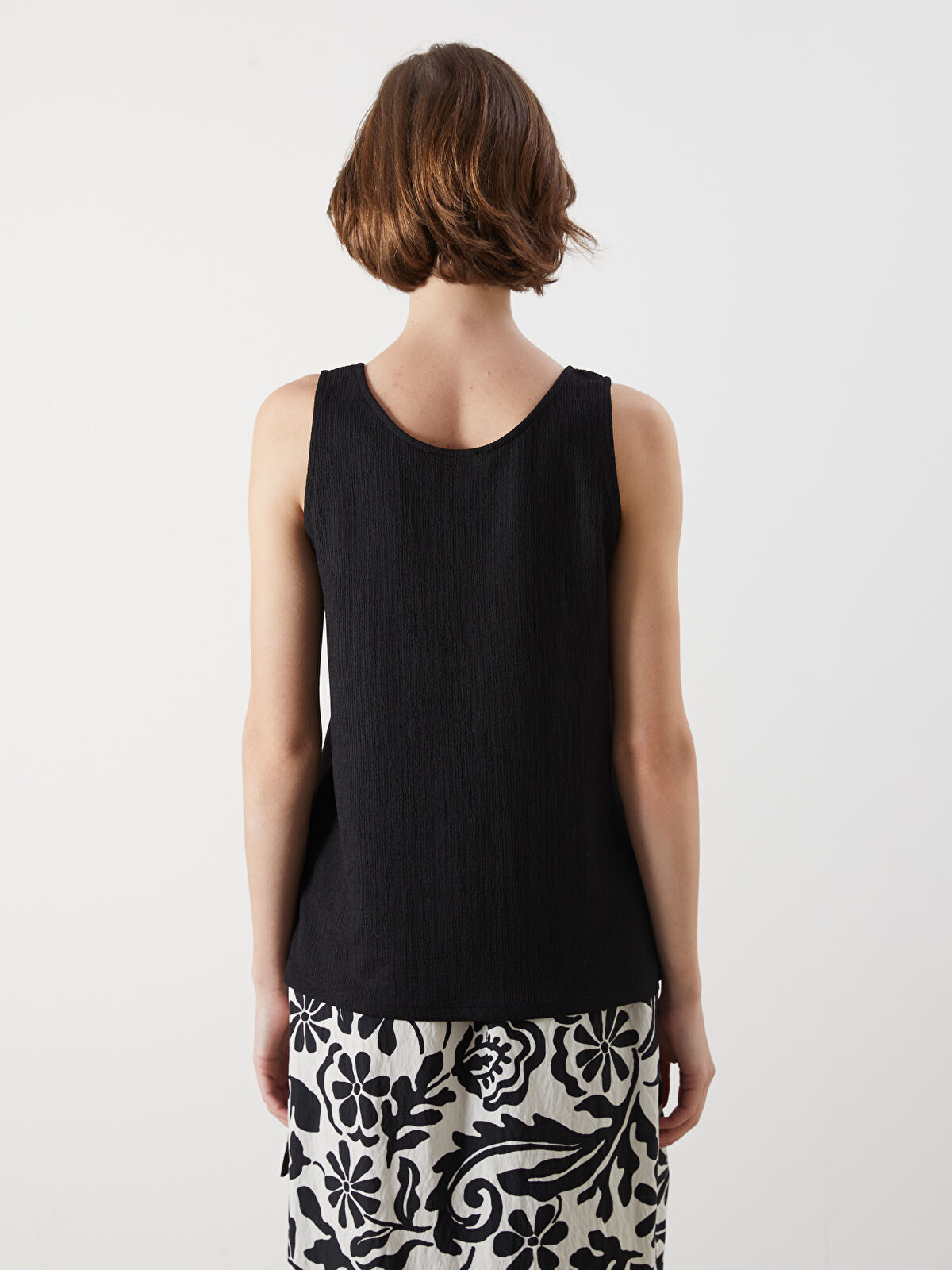 LCWAIKIKI Classic U Neck Textured Women's Tank Top -S5JV07Z8