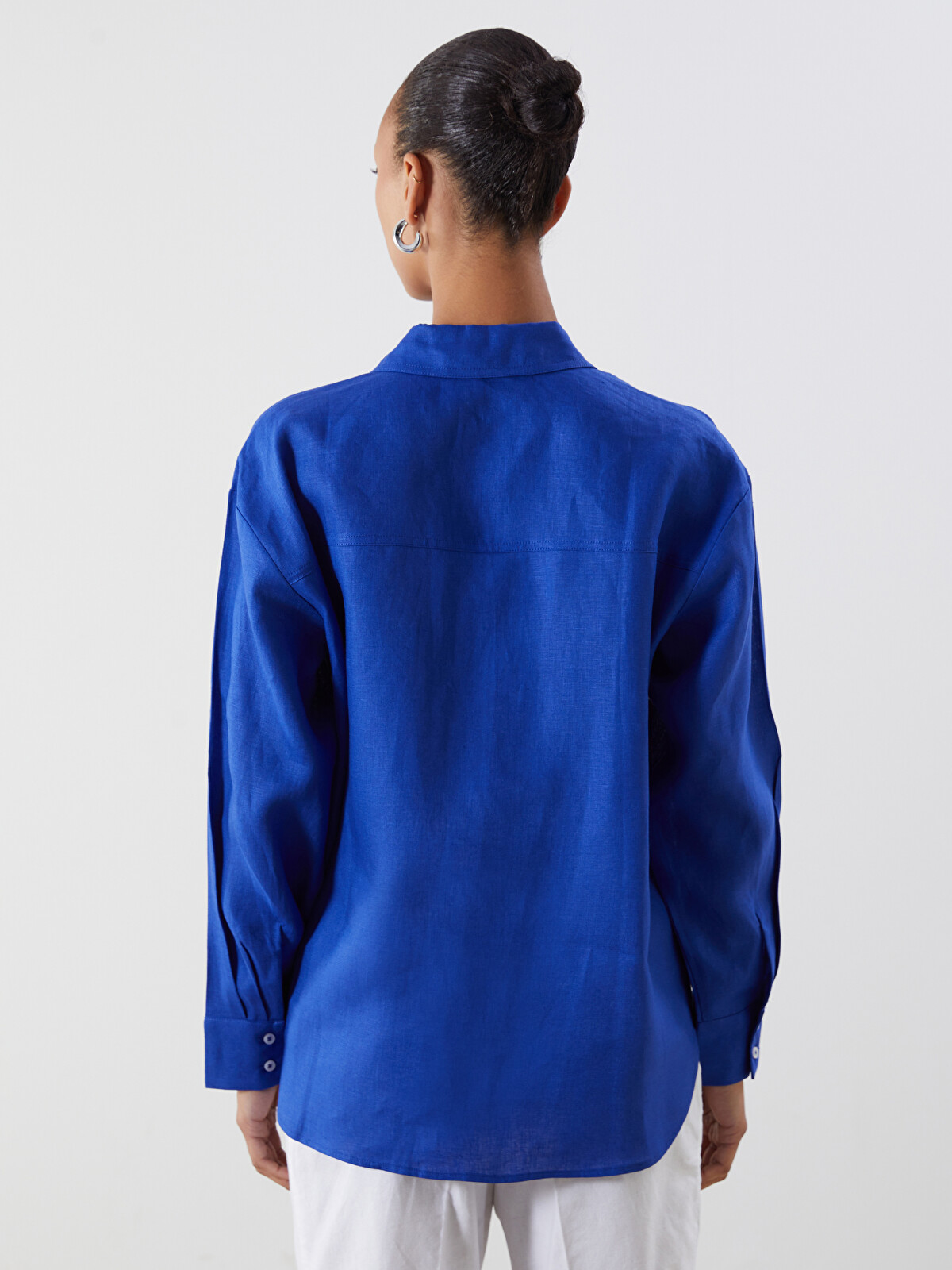 LCW Vision Oversize 100% Linen Women's Shirt - S5K015Z8-R46 - LC