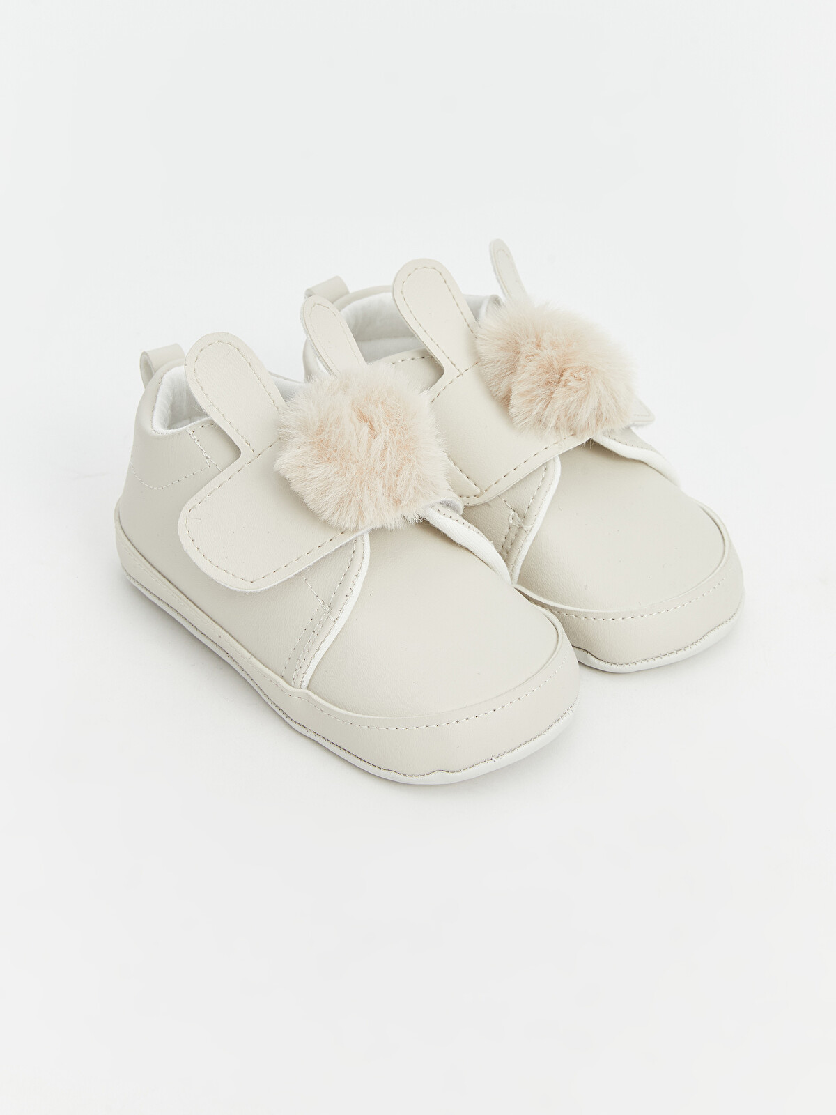 PonPon　e⑤ LCW STEPS Bej Ponpon Detaylı Kız Bebek Spor Ayakkabı - S5K057Z1