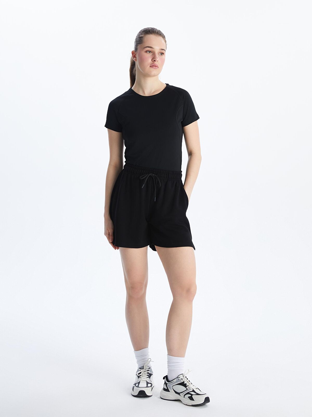 XSIDE ACTIVE Beli Lastikli Kadın Spor Şort