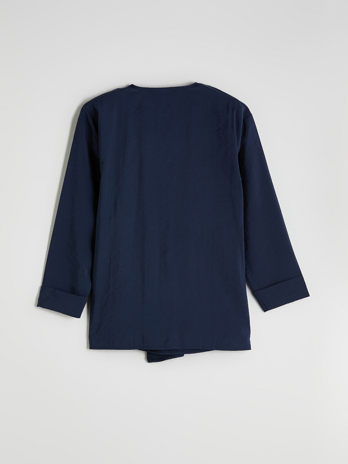 LCW Modest Lacivert Kruvaze Yaka Modal Karışımlı Kadın Kimono