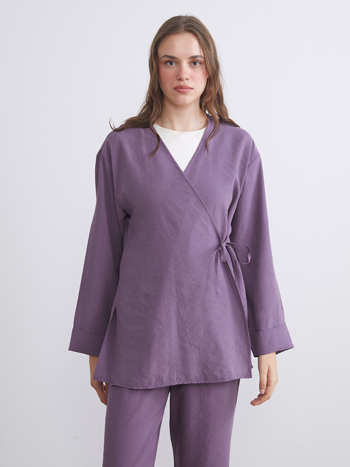 LCW Modest Mor Düz Kadın Kimono - S5K325Z8-H3K | LCW