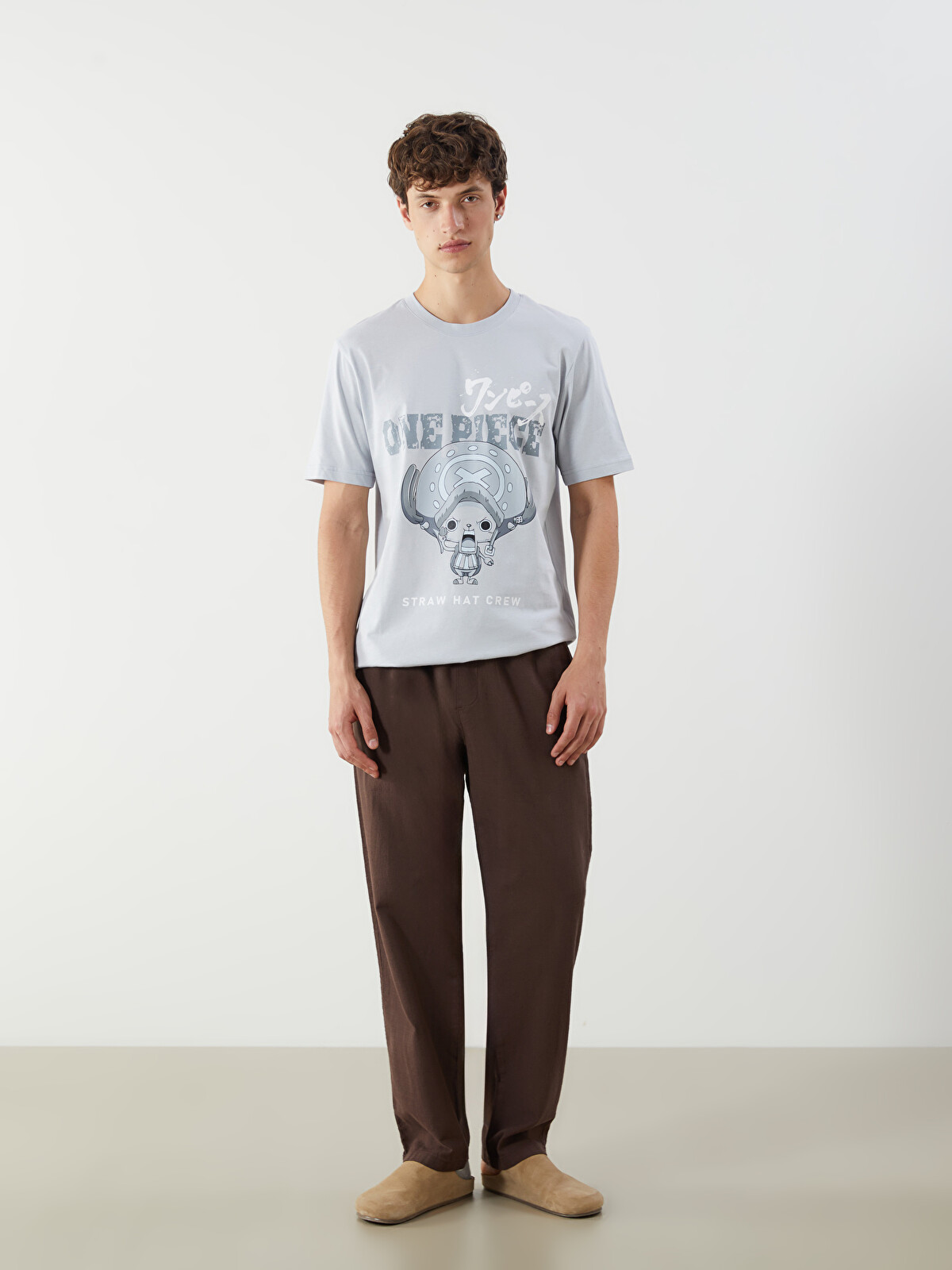 メンズウェア L/S THICK COLLAR CREW NECK SHIRT L.GREY XSIDE Crew Neck Printed Jersey Men's T-Shirt - S5K904Z8-YW4 - LC
