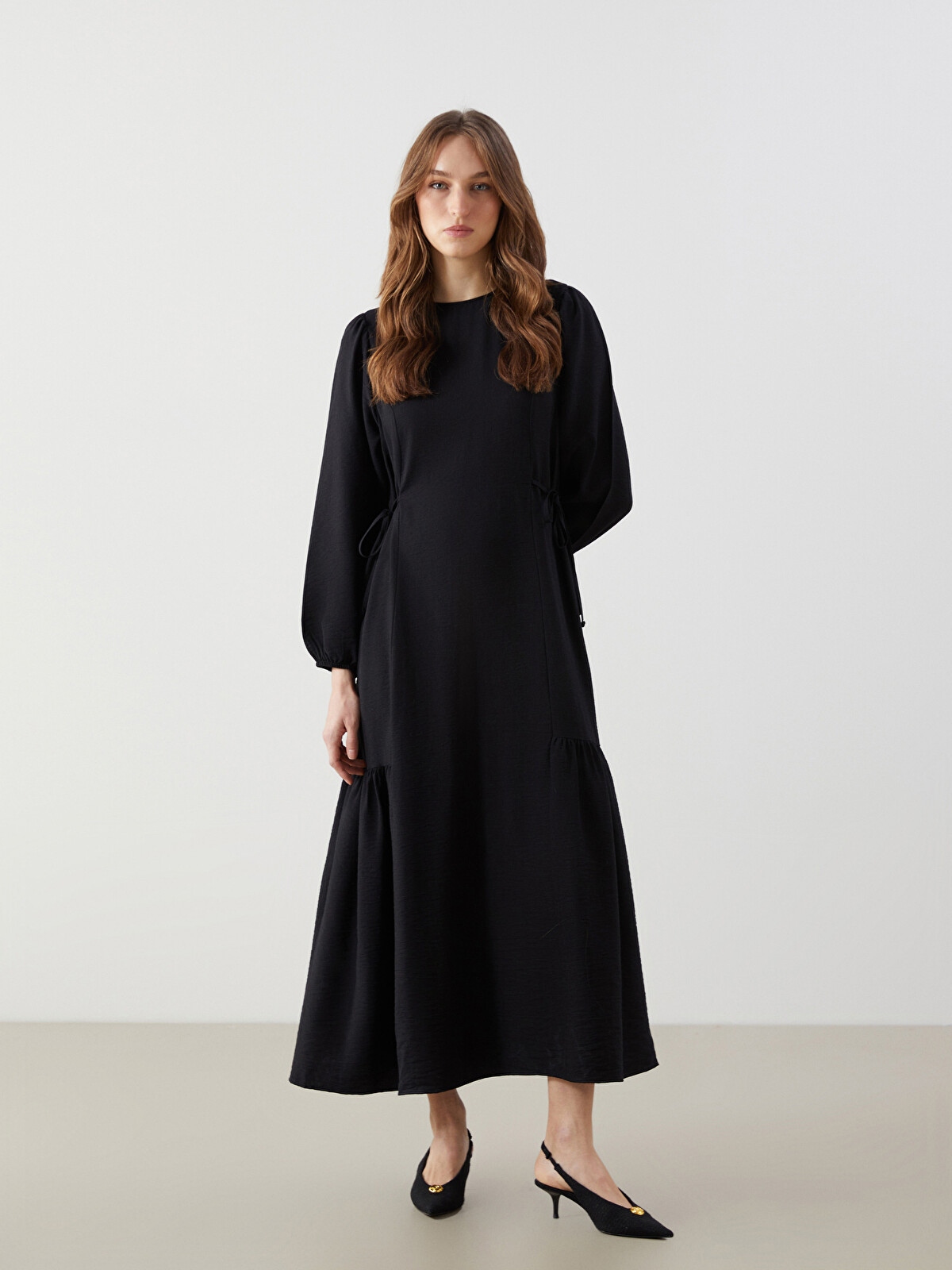 LCW Modest Siyah Bisiklet Yaka Elbise - S5KA37Z8-CVL | LCW