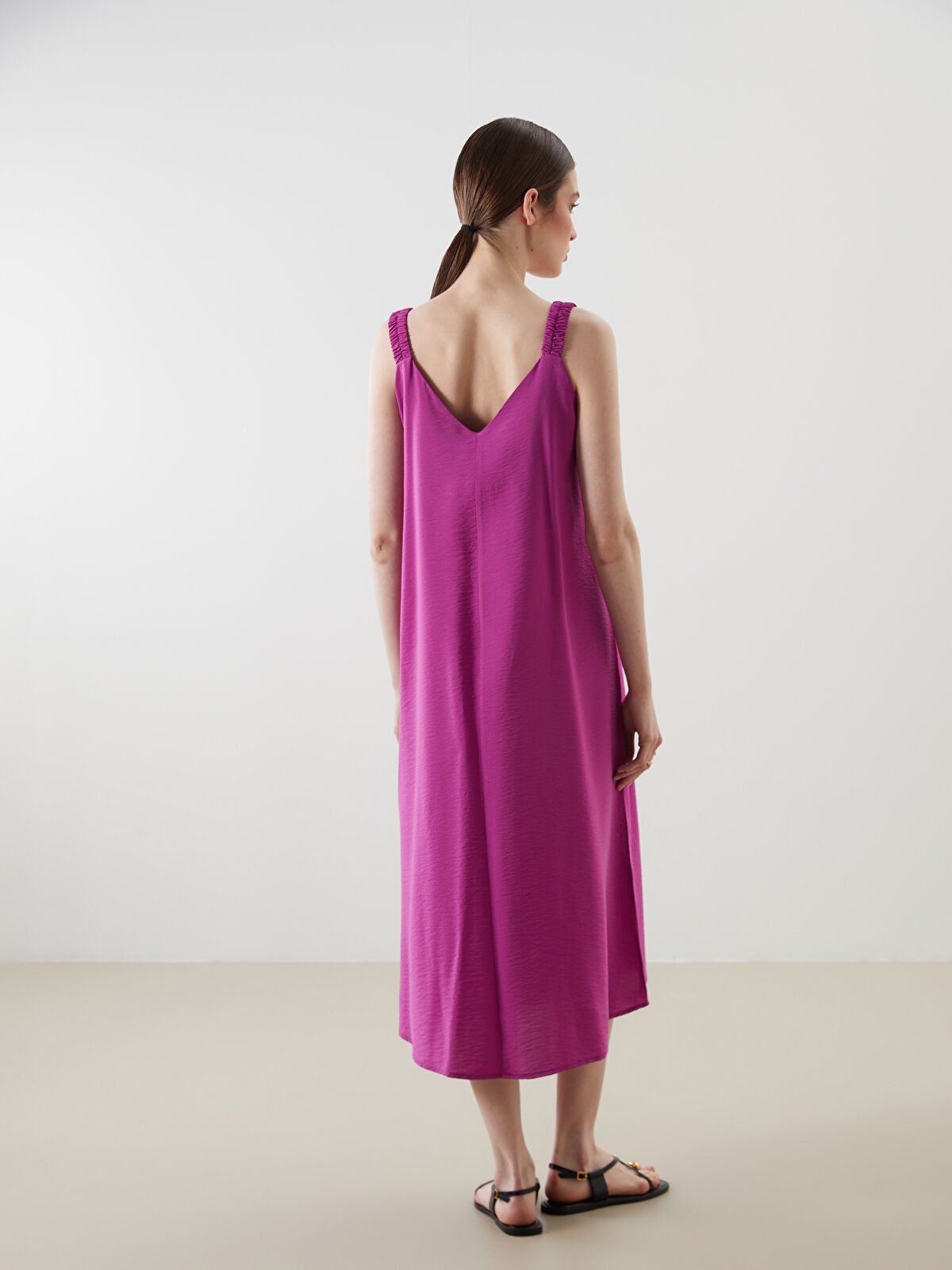 V Neck Women's Dress -S55899Z8-CVL - LC Waikiki