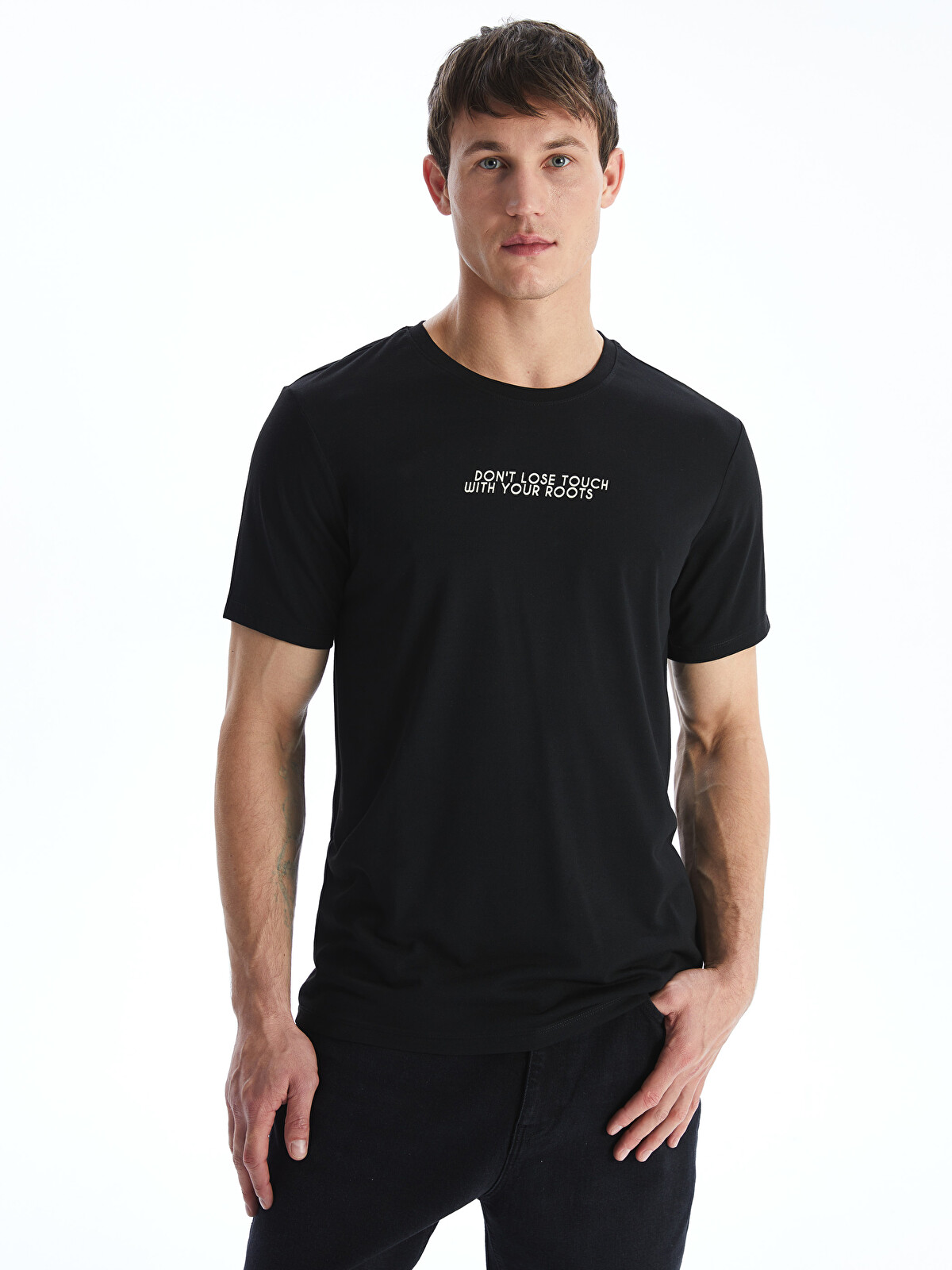 LCW ECO Crew Neck Printed Men's T-shirt - S5KO53Z8-CVL | LC Waikiki