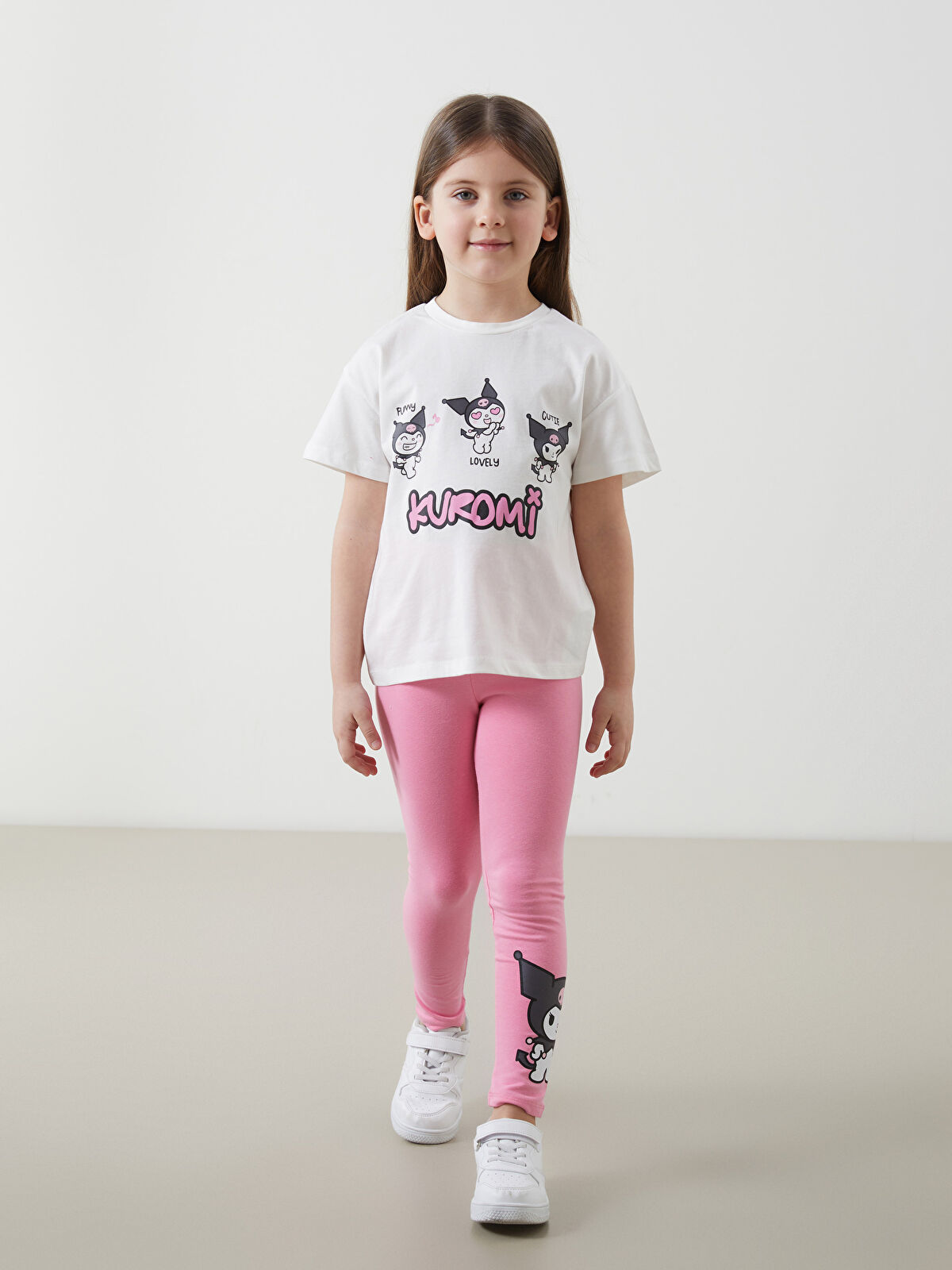 KURUMIポンチョ LCW Kids Kuromi Printed Girls' T-shirt and Leggings Set