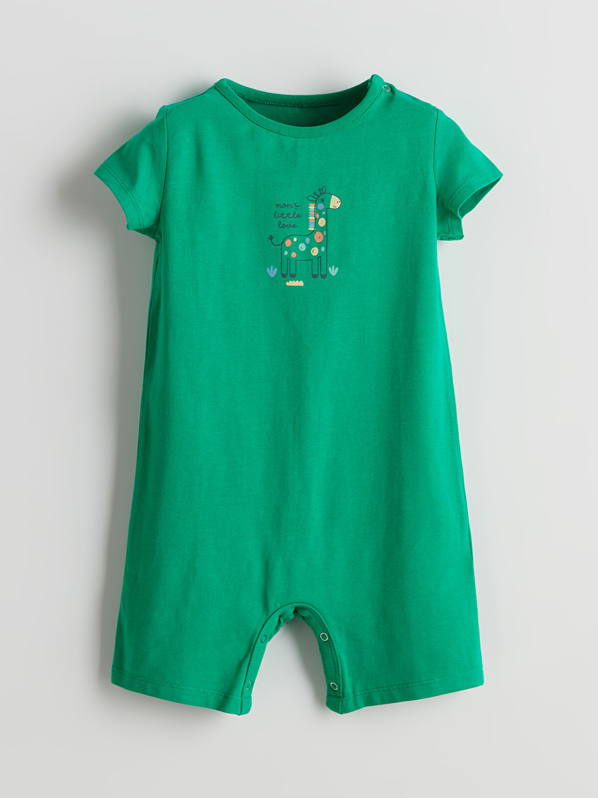 LCW ECO Yeşil Bisiklet Yaka Baskılı Erkek Bebek Tulum - S5KT34Z1