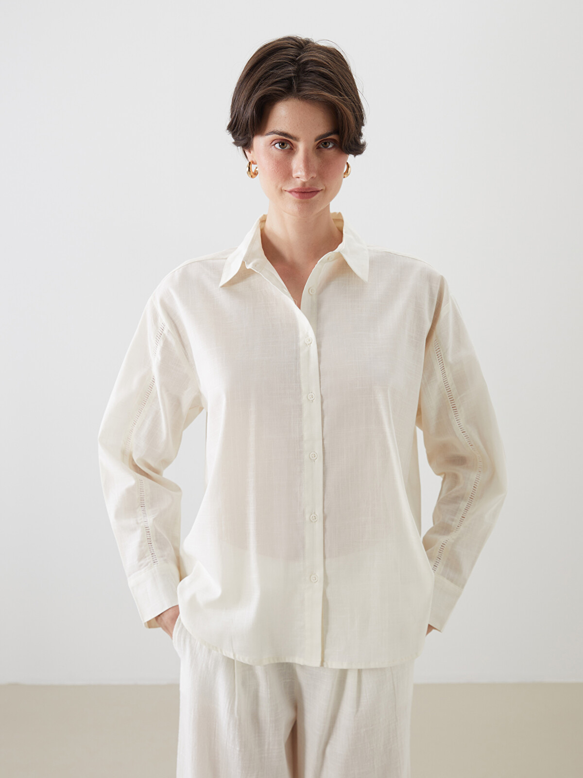 LCW Vision Oversize Women's Shirt - S5L120Z8-R9J | LC Waikiki
