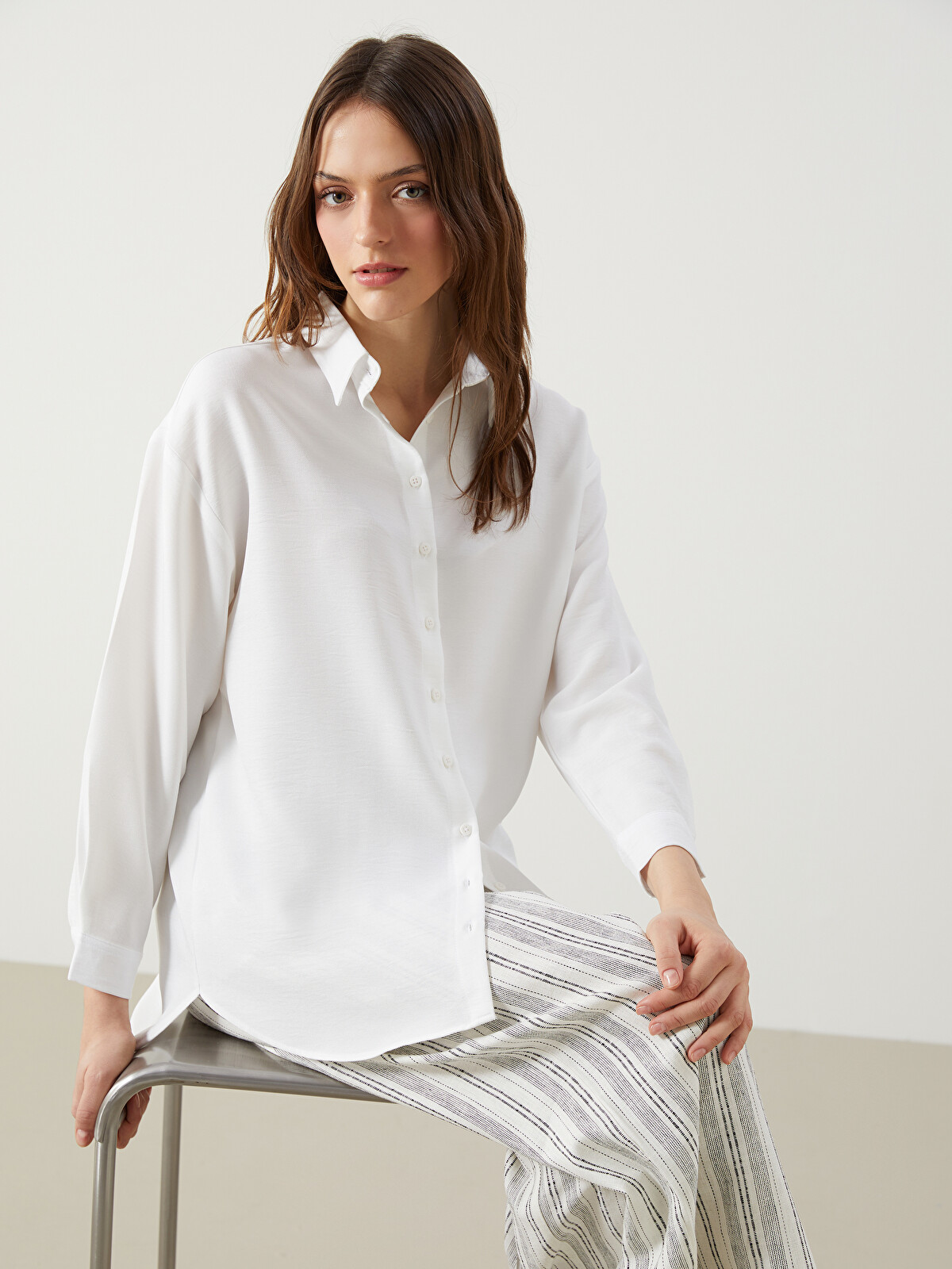 LCW ONCE Loose Fit Women's Shirt - S5L275Z8-R9J | LC Waikiki