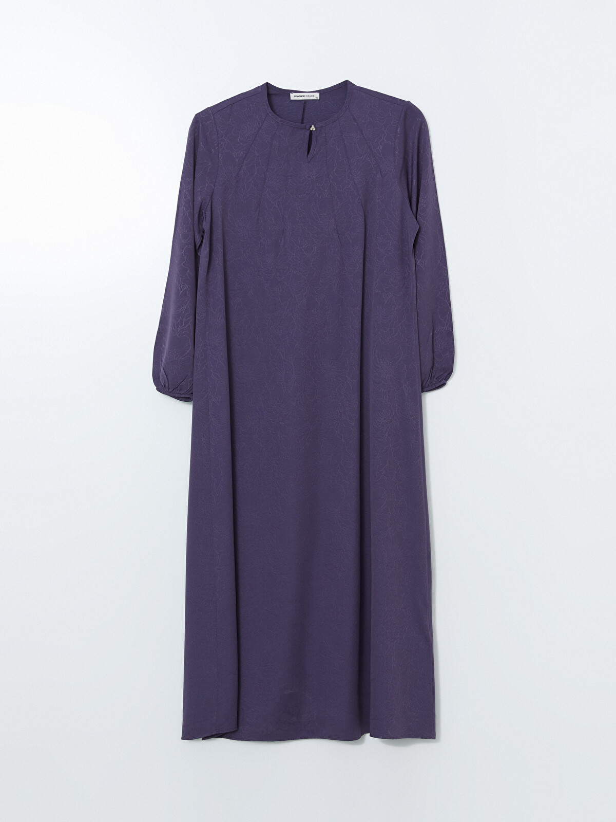LCW Grace Mor Bisiklet Yaka Desenli A Kesim Elbise - S5L761Z8-MMM
