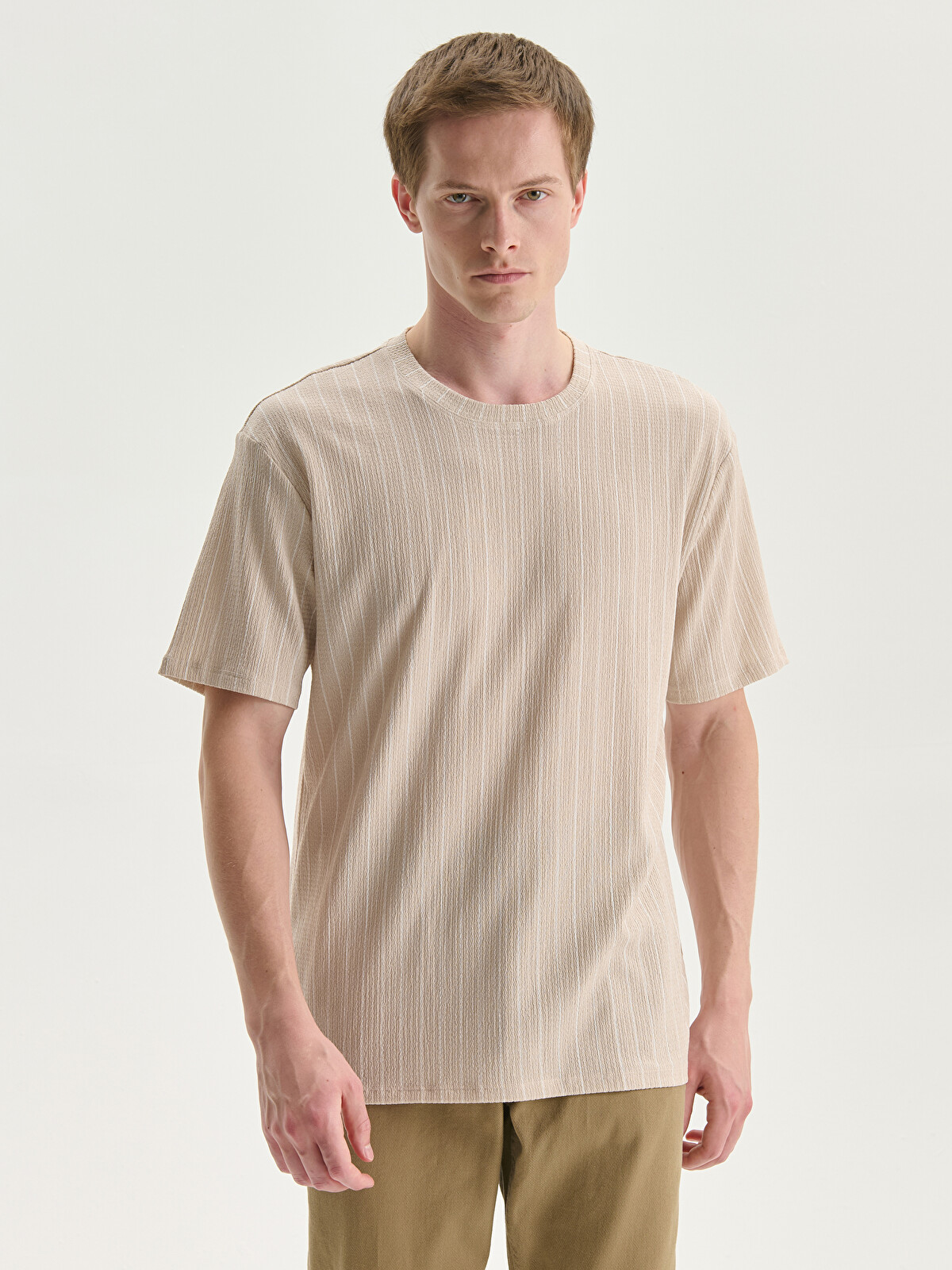 ウェア 2022-23 Germany  L/S Shirt LCW Vision Crew Neck Short Sleeve Striped Men's Textured T-Shirt