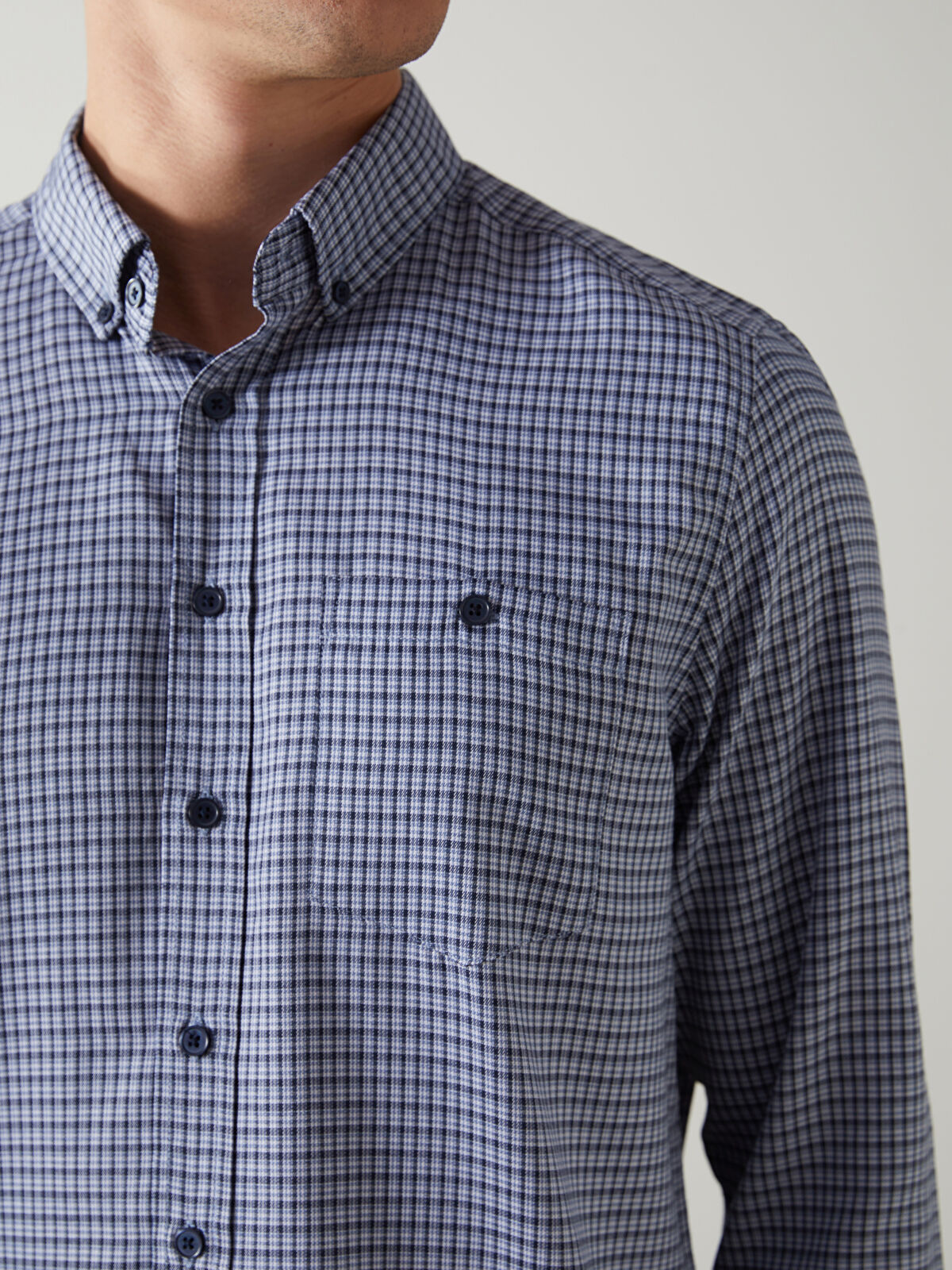 LCWAIKIKI Classic Regular Fit Long Sleeve Plaid Men's Shirt