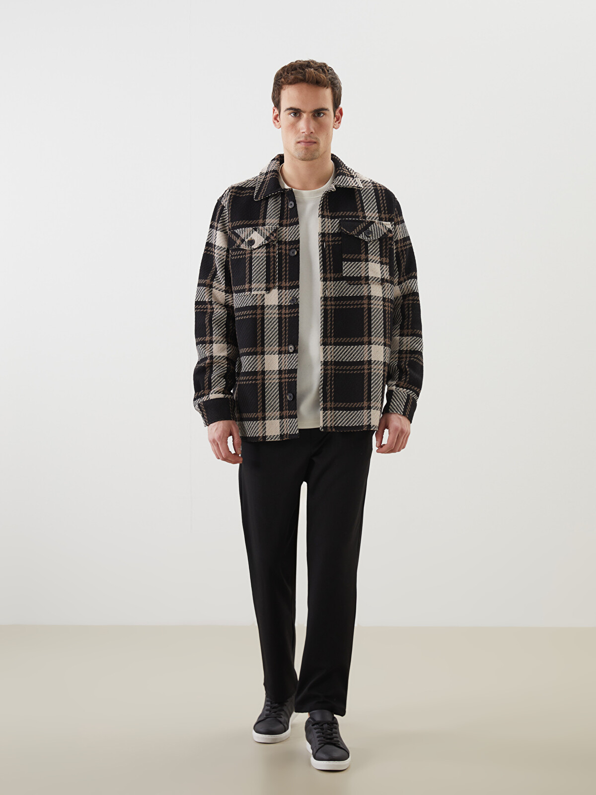 LCW Vision Regular Fit Plaid Wool Blend Men's Shirt Jacket