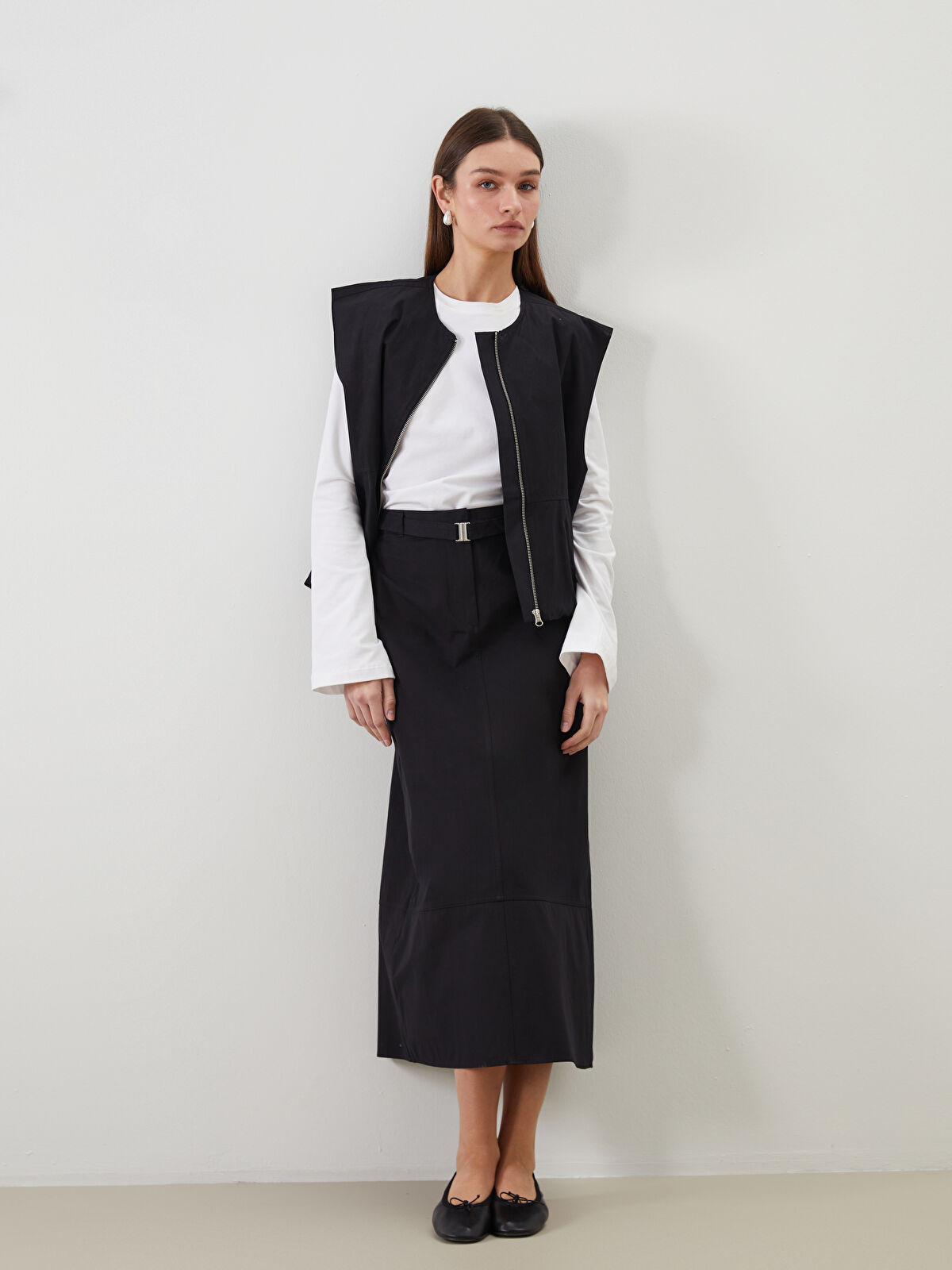 LCW Modest Beli Kemerli Dar Fit Kadın Etek