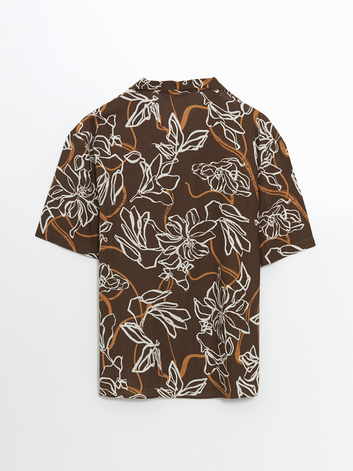 パドカレ　木の柄シャツ　サイズ34 XSIDE Relaxed Fit Short Sleeve Patterned Men's Shirt - S5M033Z8