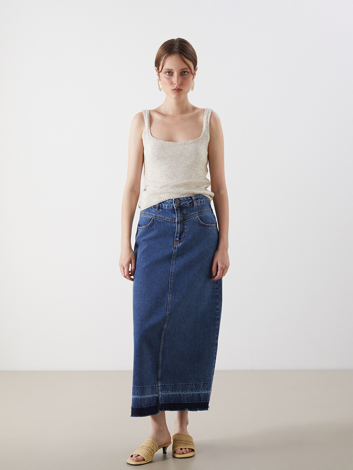 LCW Jeans Standart Fit Kadın Jean Etek - S5M110Z8-309 | LC Waikiki