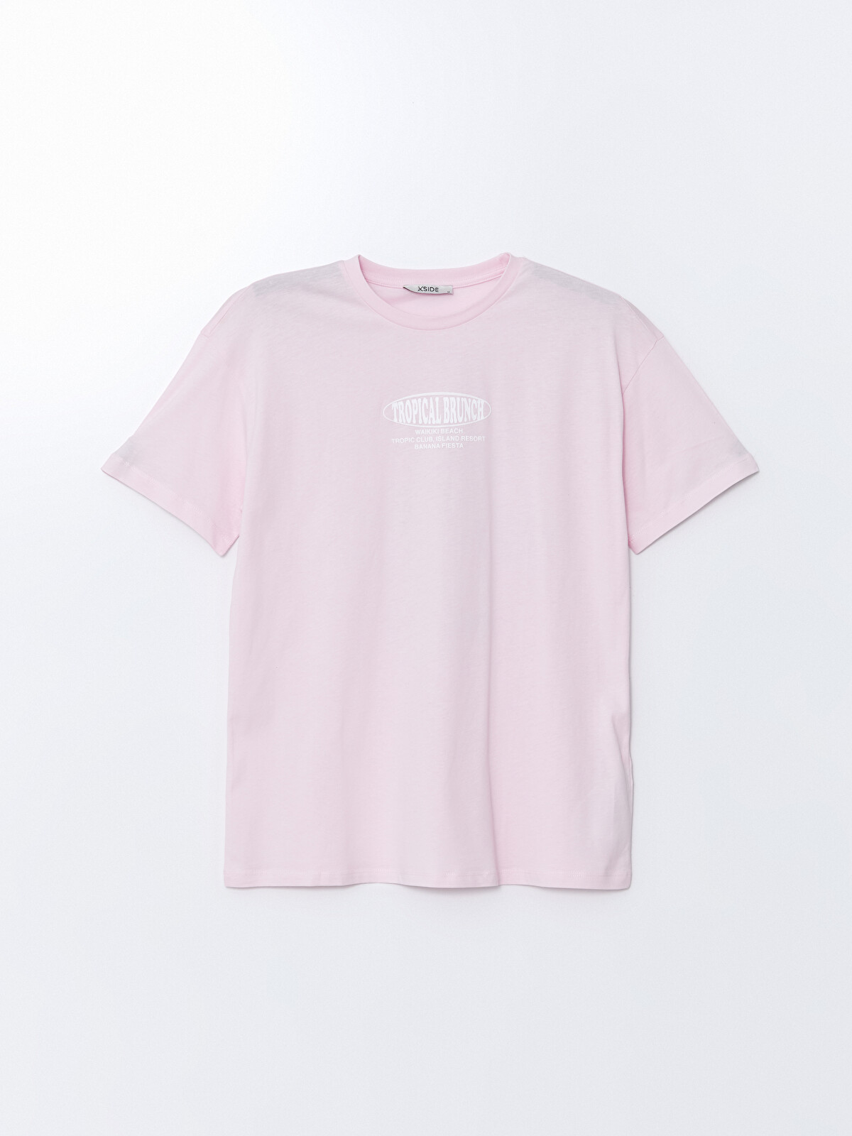 XSIDE Pembe Nostaljik Maymun Baskılı Kadın Tişört - S5M794Z8-Z1C | LCW