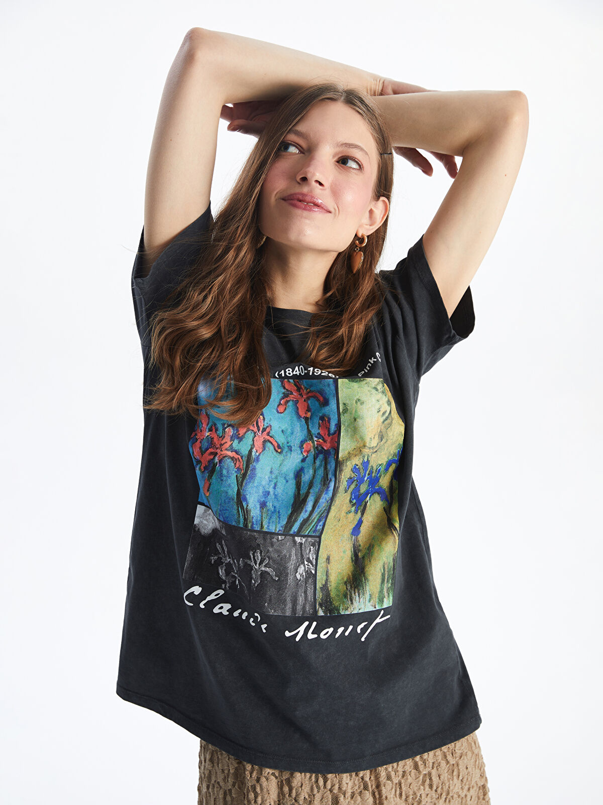 XSIDE Crew Neck Claude Monet Printed Women's T-Shirt