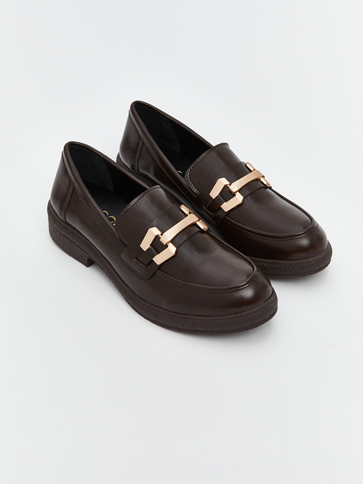 LCW STEPS Kahverengi Metal Tokalı Kadın Loafer Ayakkabı - S5MF72Z8