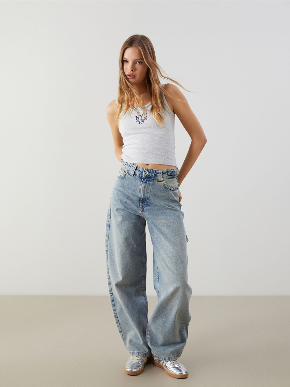 XSIDE Mavi Baggy Fit Kadın Jean Pantolon - S5MM52Z8-UCY | LCW