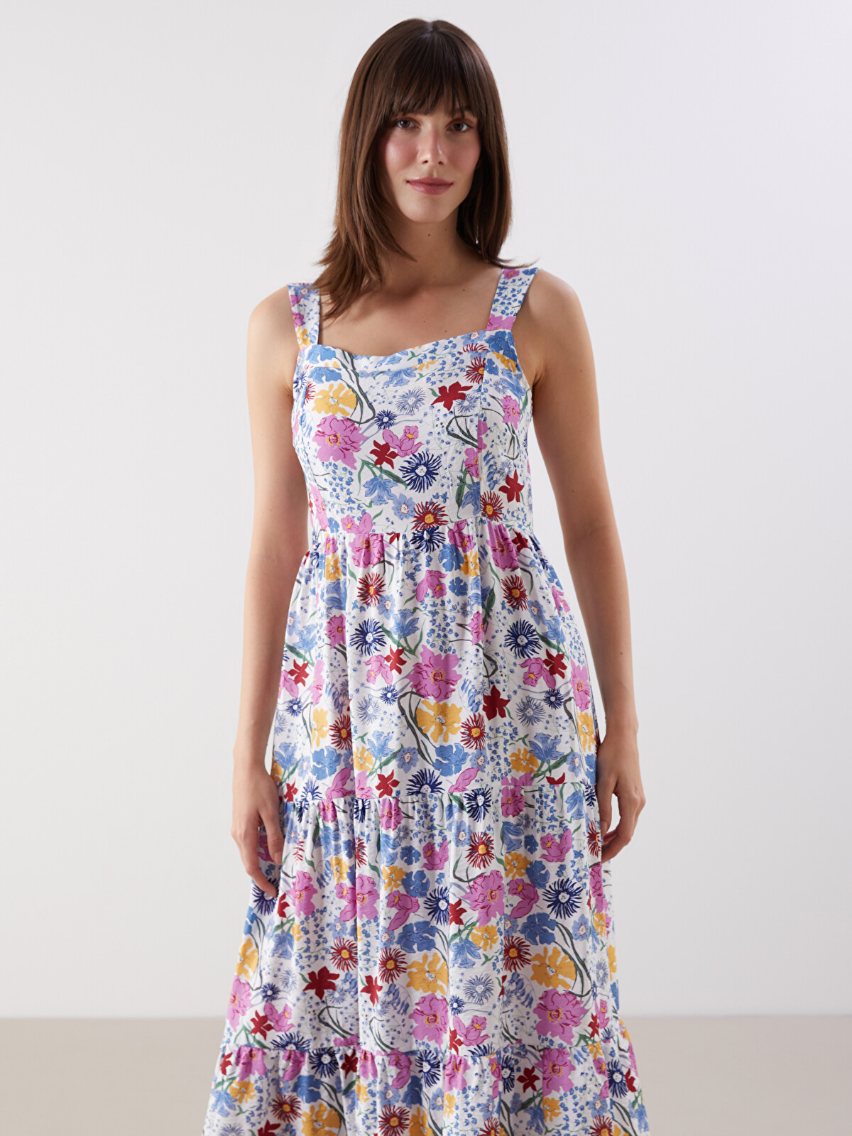 LCW Comfort Karışık Kare Yaka Çiçekli Poplin Elbise - S5MT39Z8-F9C LCW Comfort Karışık Kare Yaka Çiçekli Poplin Elbise - S5MT39Z8-F9C