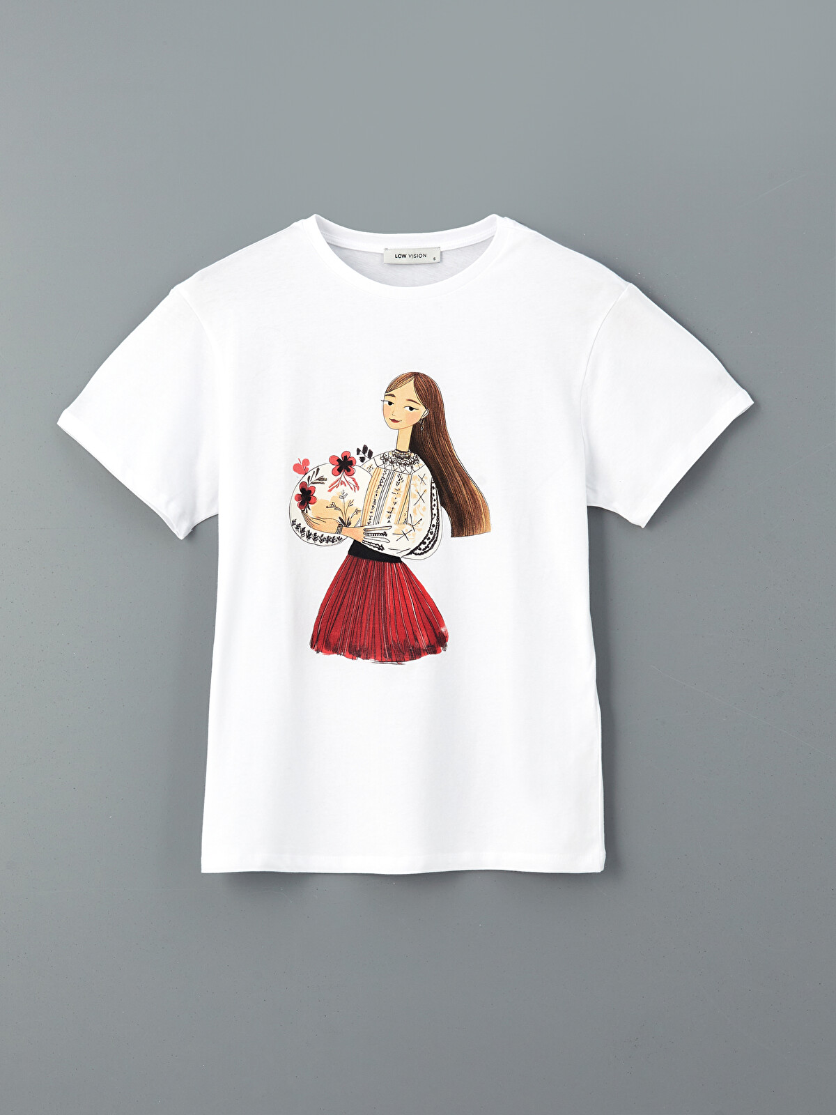 LCW Vision Crew Neck Printed Women's T-Shirt - S5MT44Z8-Q6K - LC