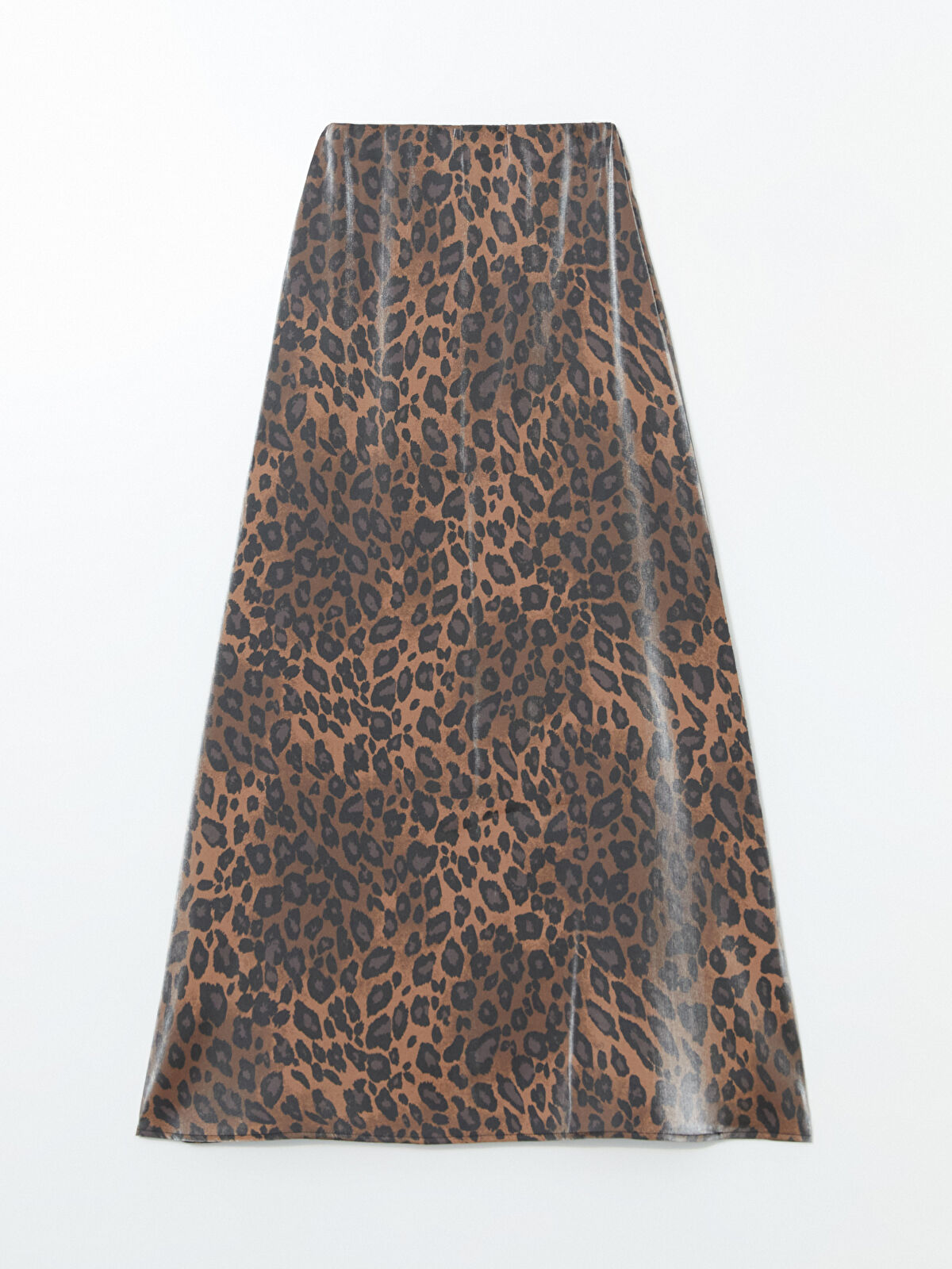 まちやページ LCW Modest Zippered Waist Leopard Print Satin Women's Skirt
