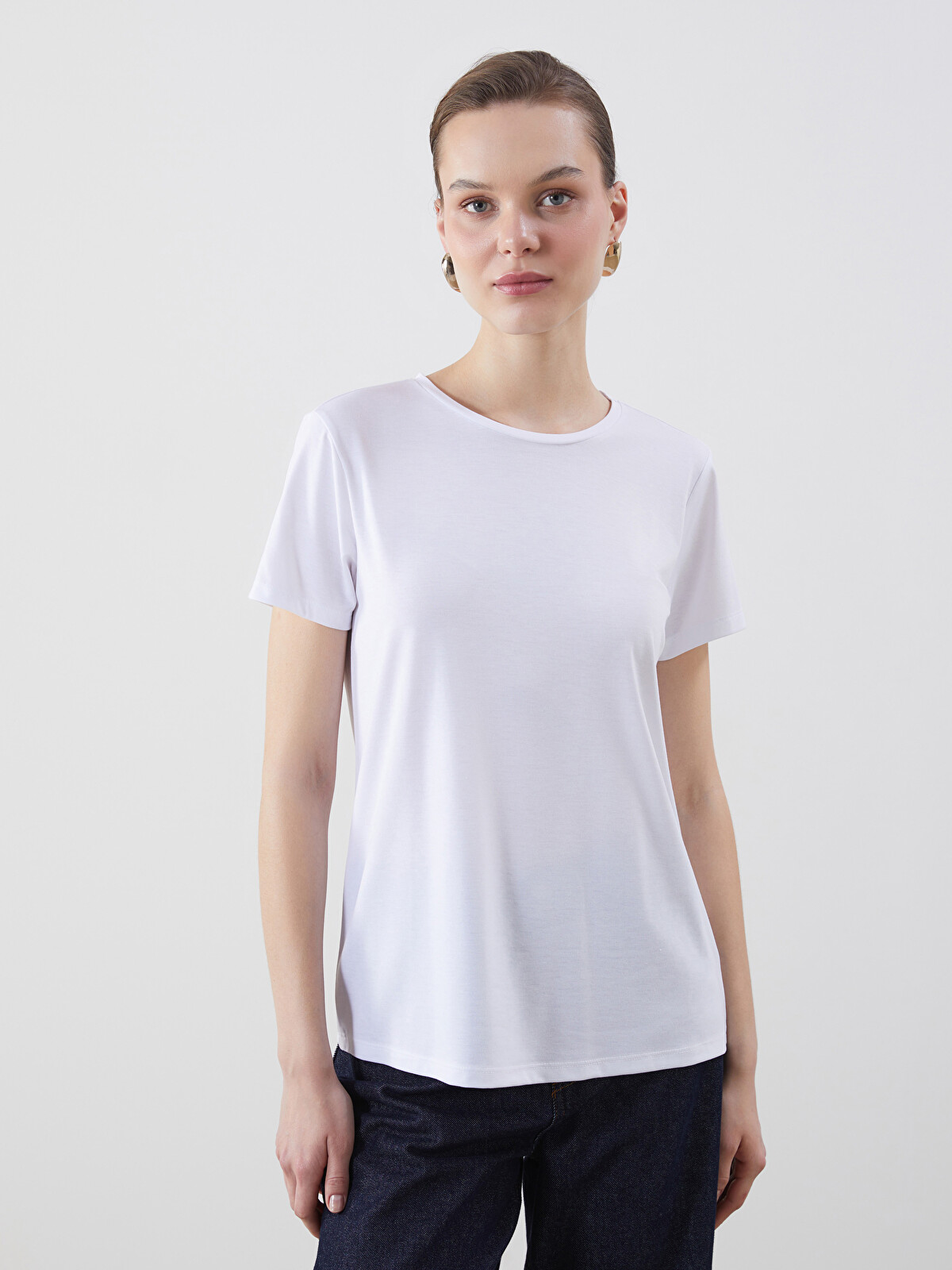 LCWAIKIKI Basic Crew Neck Women's T-shirt - S5N360Z8-Q6K | LC Waikiki