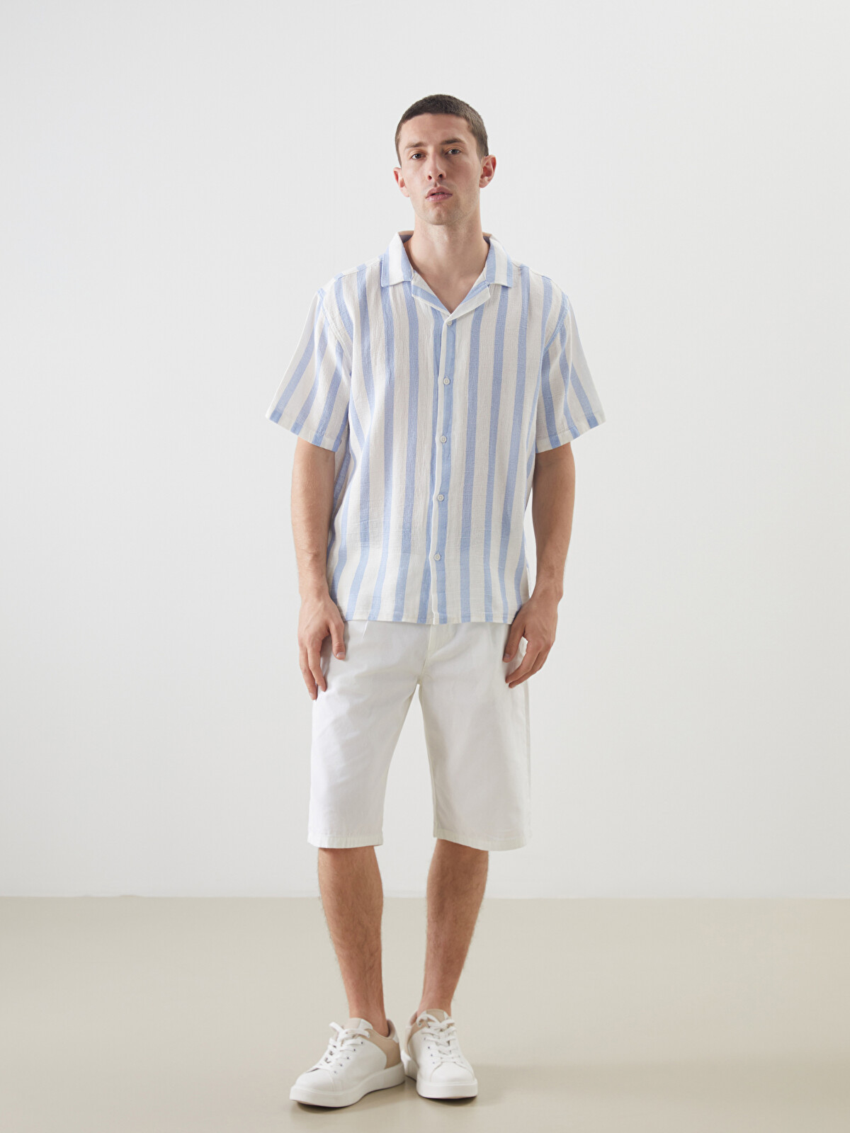 LCW Vision Regular Fit Short Sleeve Men's Textured Shirt