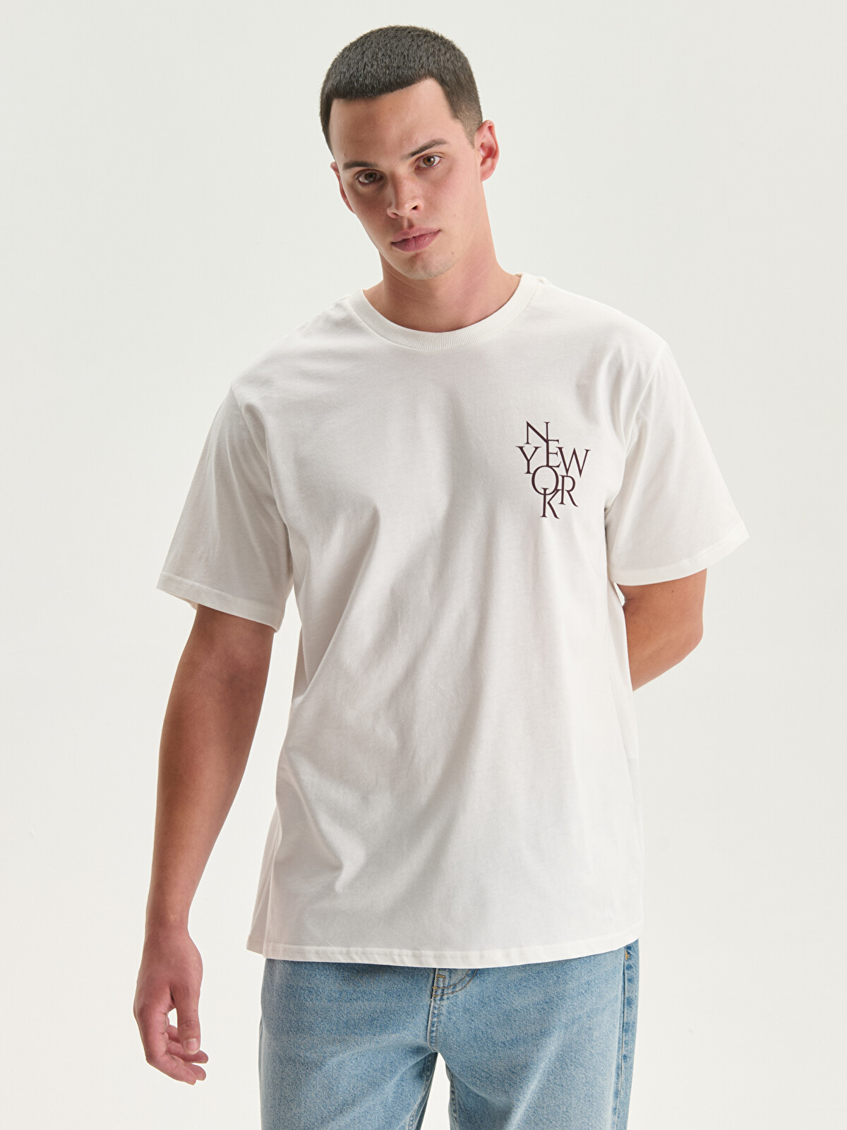 LCW Vision Crew Neck Printed Men's T-Shirt - S5NA85Z8-R9J | LC Waikiki