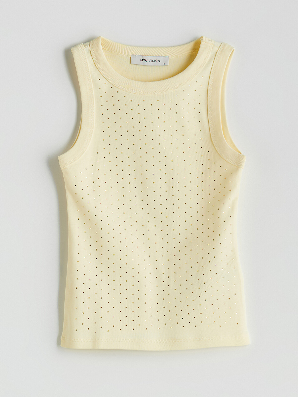 LCW Vision Crew Neck Rhinestone Embellished Women's Tank Top