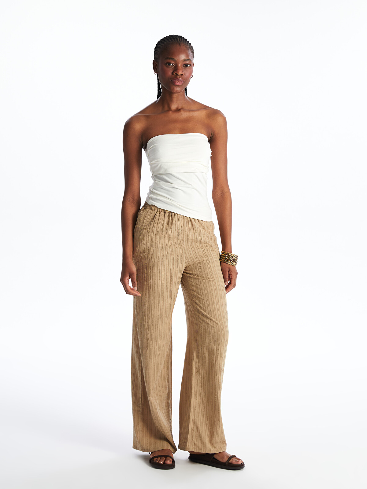 XSIDE Strapless Neckline Ruched Women's Crop - S5NH50Z8-Q6K | LC