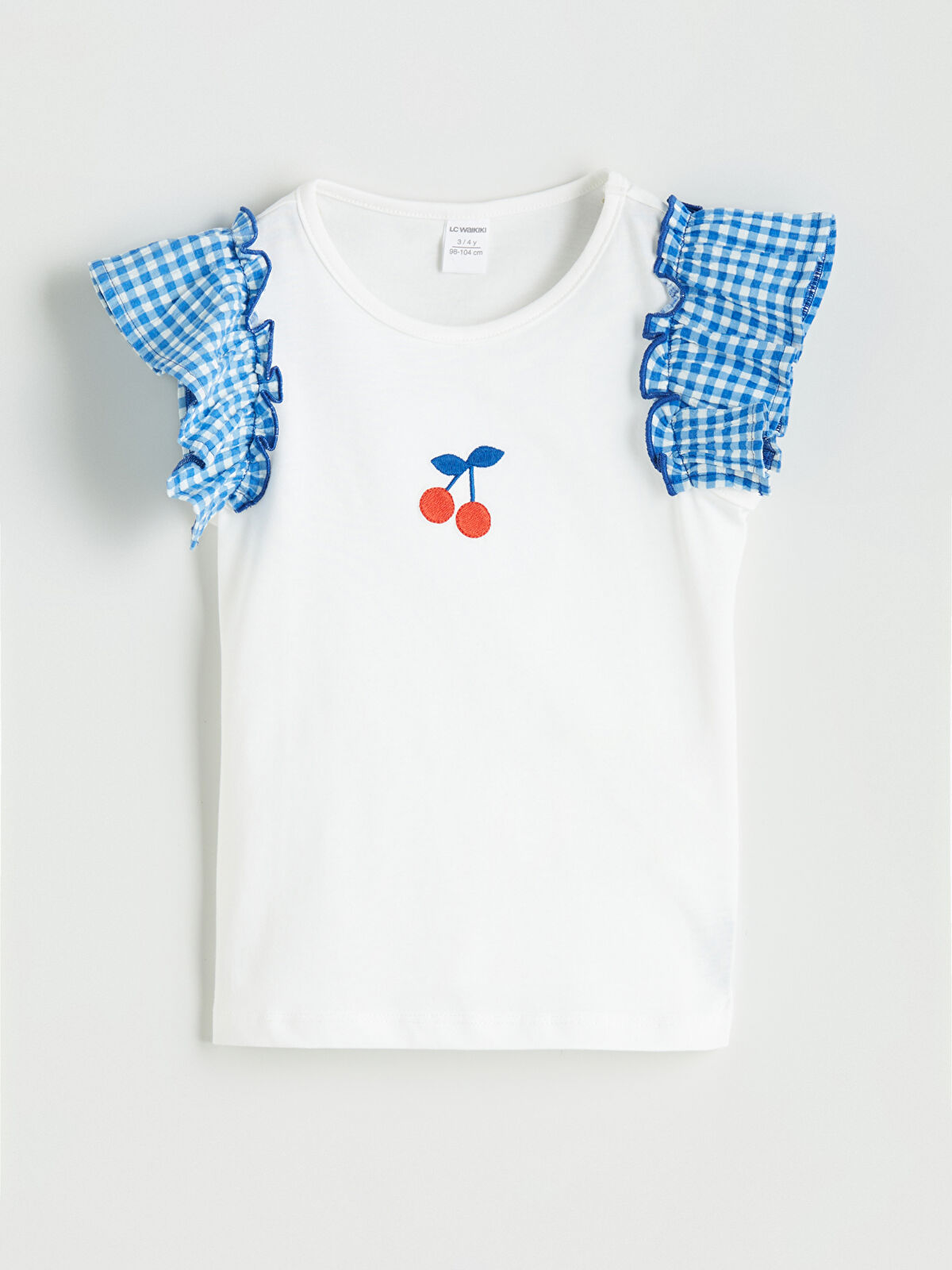 LCW Kids Bisiklet Yaka Nakışlı Kız Çocuk Bluz