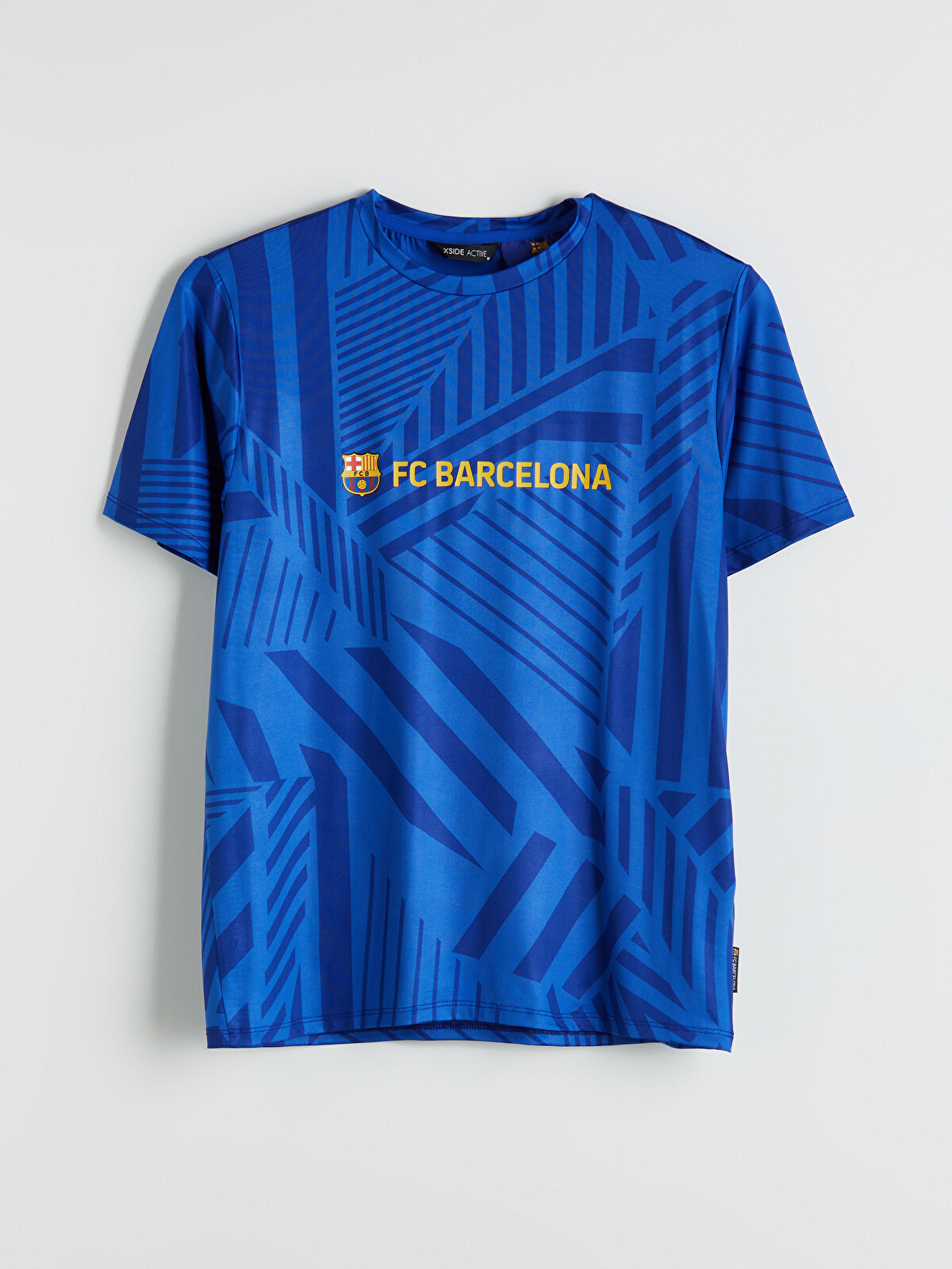 XSIDE ACTIVE Mavi Bisiklet Yaka Barcelona Baskılı Erkek Taraftar