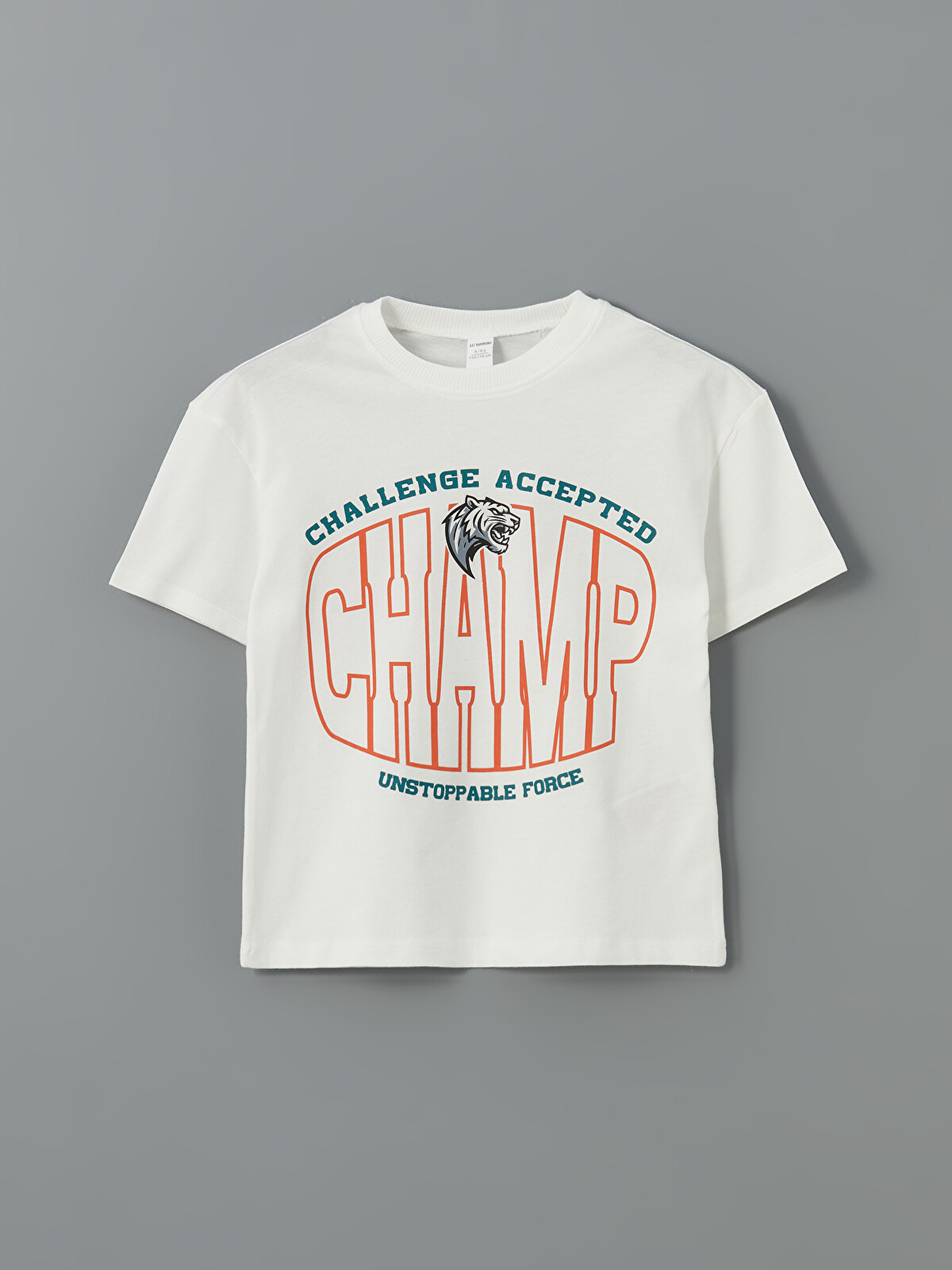 LCW Kids Text Printed Cotton Boys' T-Shirt - S5NY54Z1-R9J | LC Waikiki