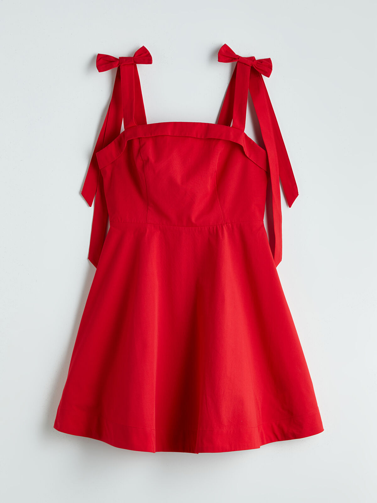 XSIDE Square Collar Fitted Waist Poplin Mini Dress -S5NY67Z8