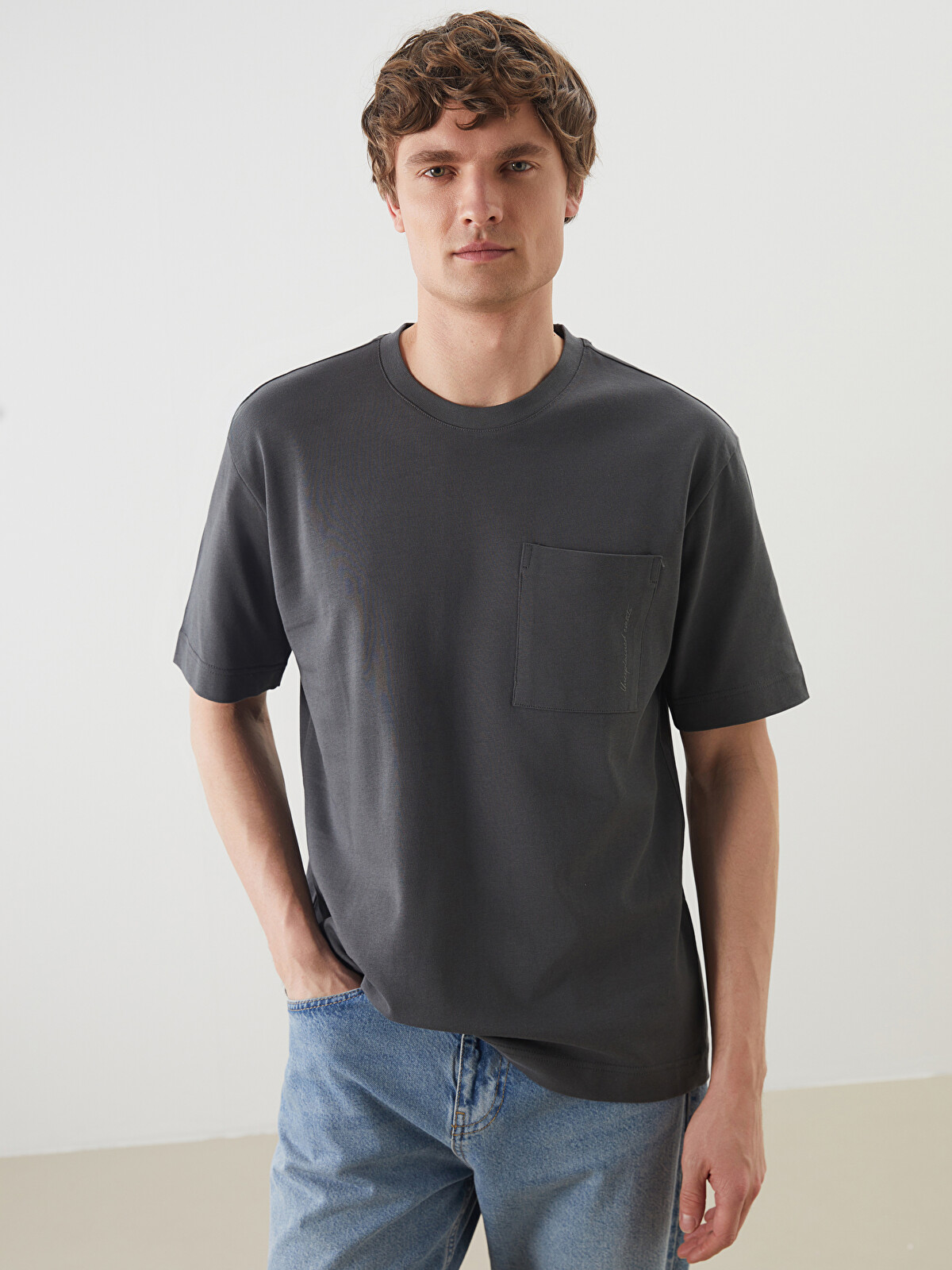LCW Vision Crew Neck Printed Jersey Men's T-Shirt - S5O256Z8-R3Y