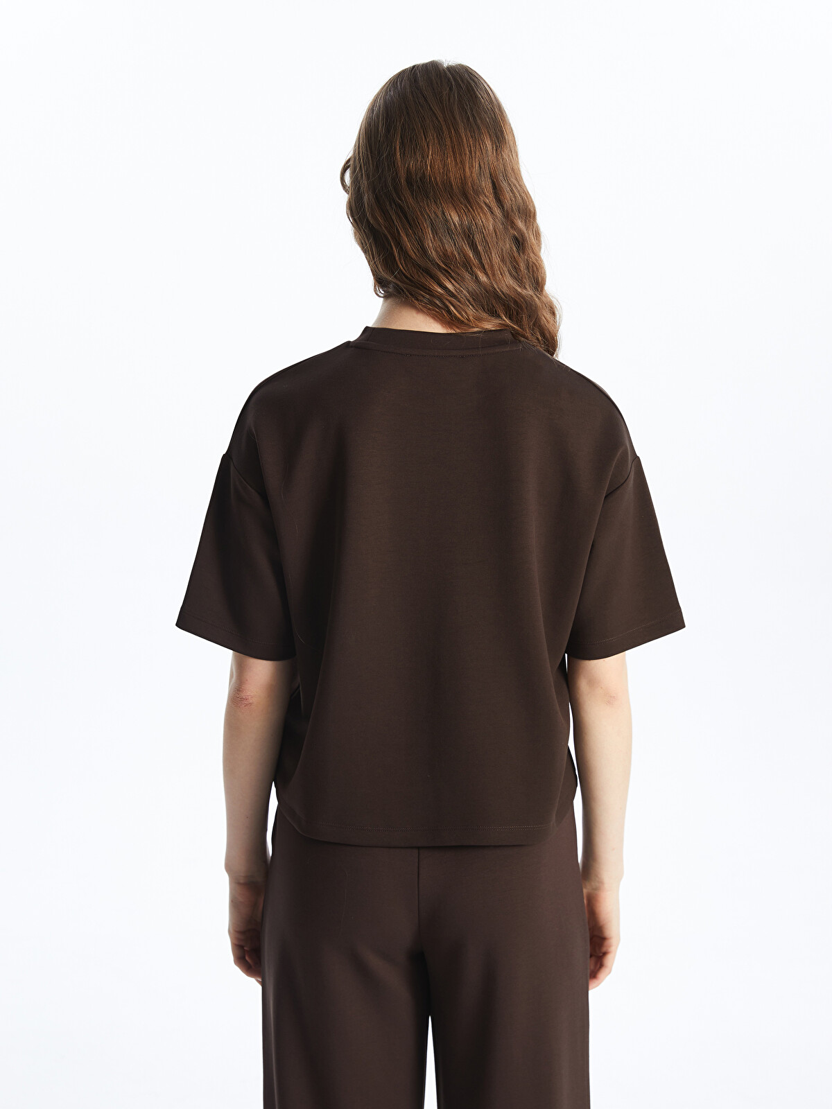 XSIDE Woman Brown T-shirt - S5O871Z8-R39 | LC Waikiki