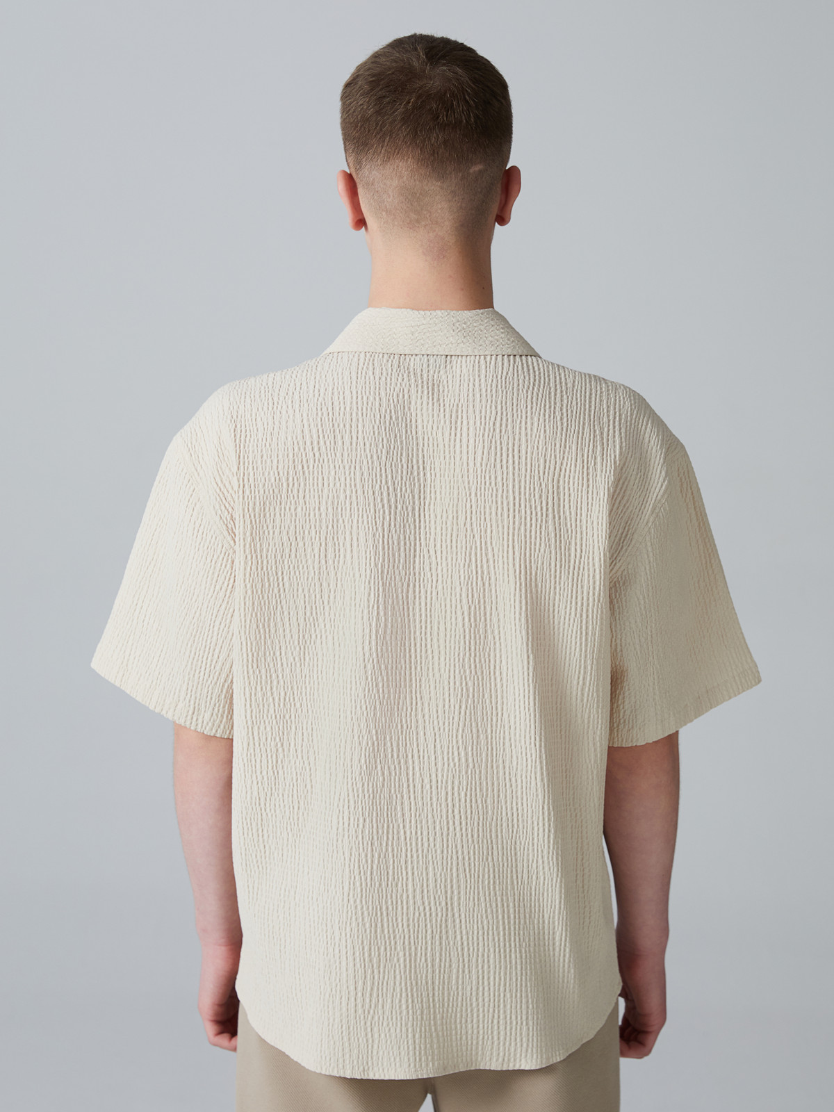 LCW Teen Short Sleeve Textured Young Men's Shirt - S5O977Z4-FDJ