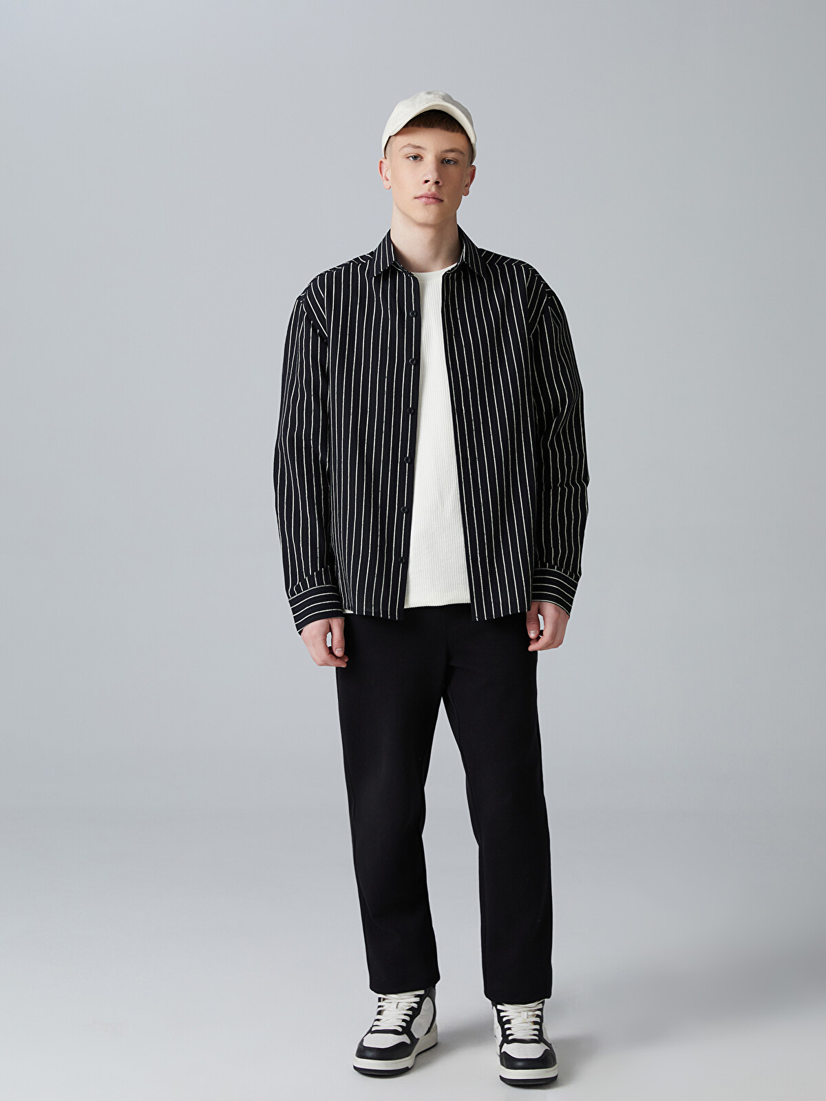LCW Teen Long Sleeve Striped Young Men's Shirt - S5O978Z4-CVL | LC