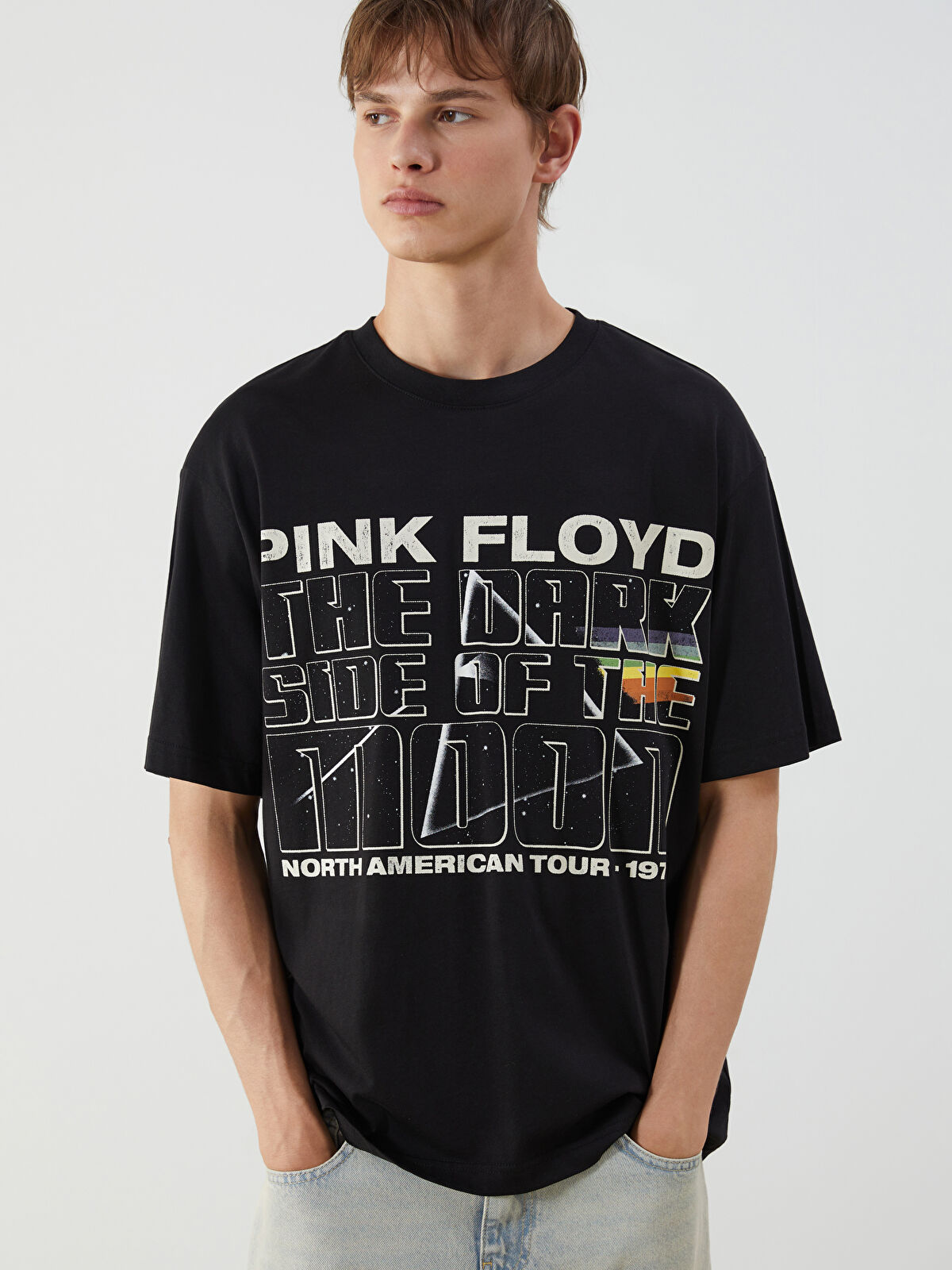 XSIDE Bisiklet Yaka Baskılı Penye Erkek Tişört - S5OC16Z8-JX2 | LCW