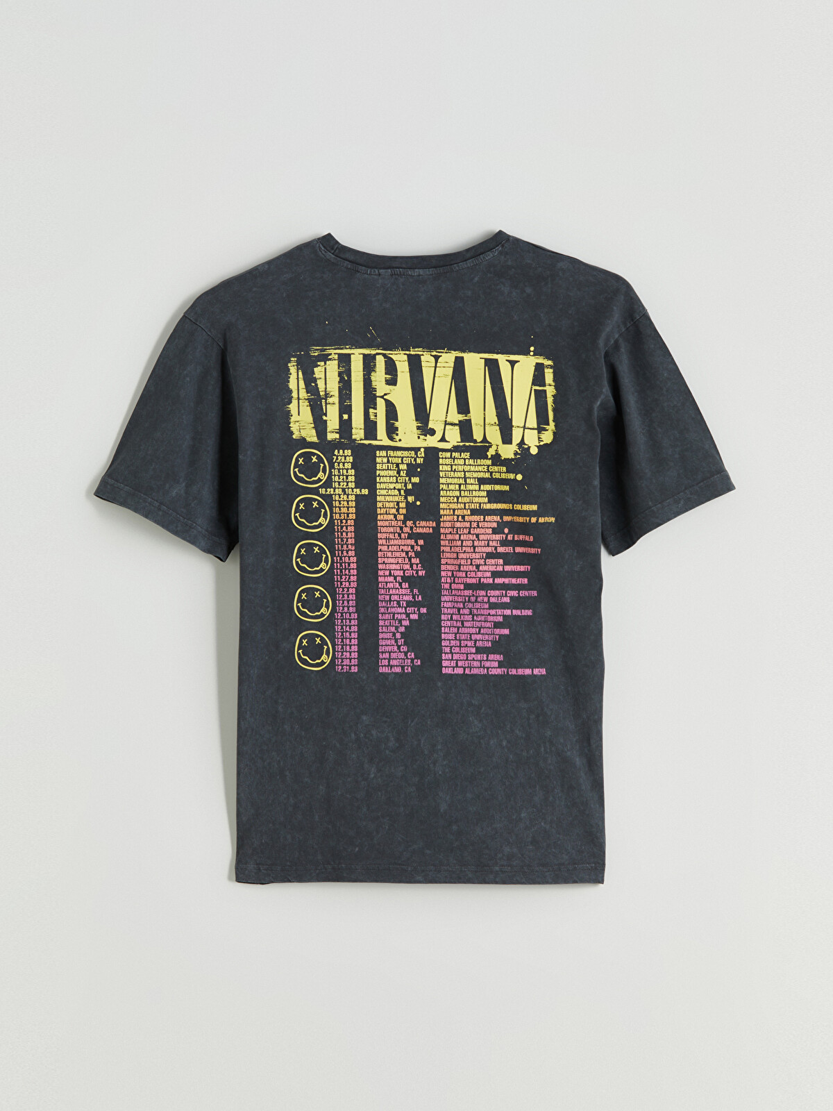 XSIDE Antrasit Bisiklet Yaka Nirvana Lisanlı Erkek Tişört