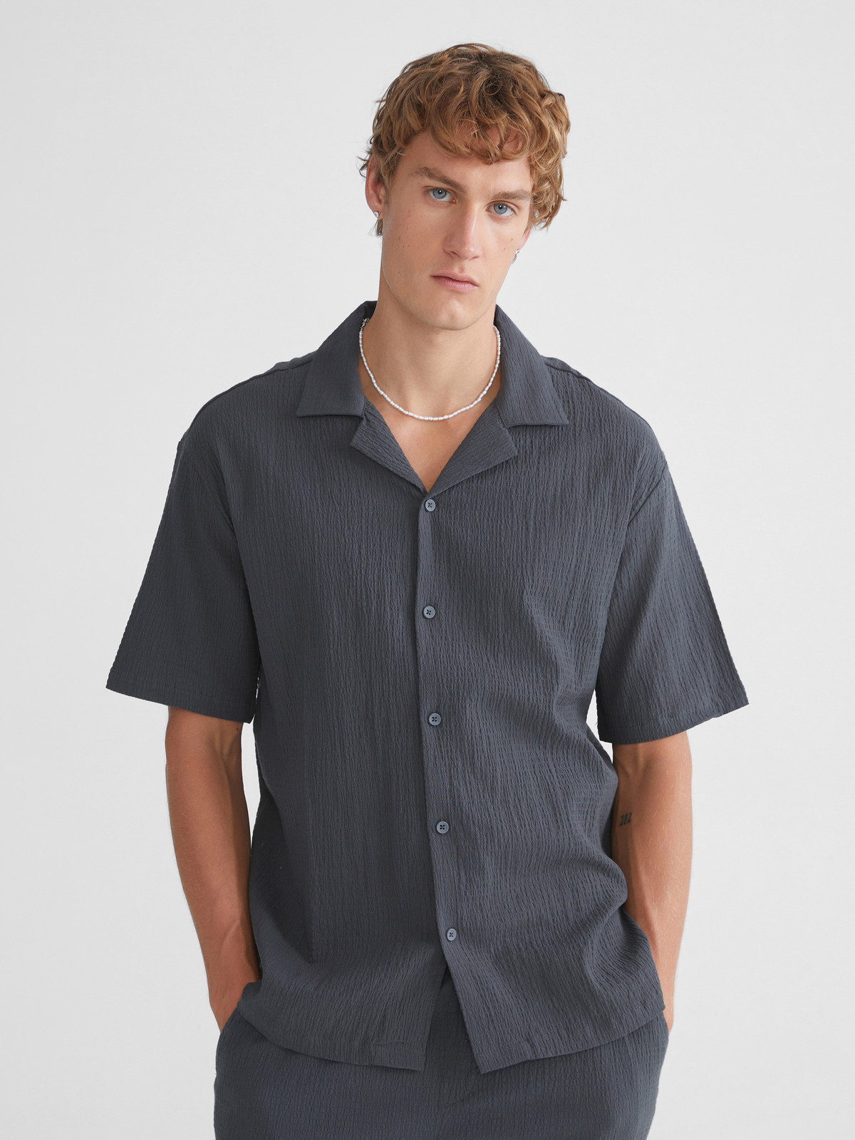 XSIDE Relaxed Fit Short Sleeve Men's Textured Shirt - S5OG41Z8-HZX XSIDE Relaxed Fit Short Sleeve Men's Textured Shirt - S5OG41Z8-HZX