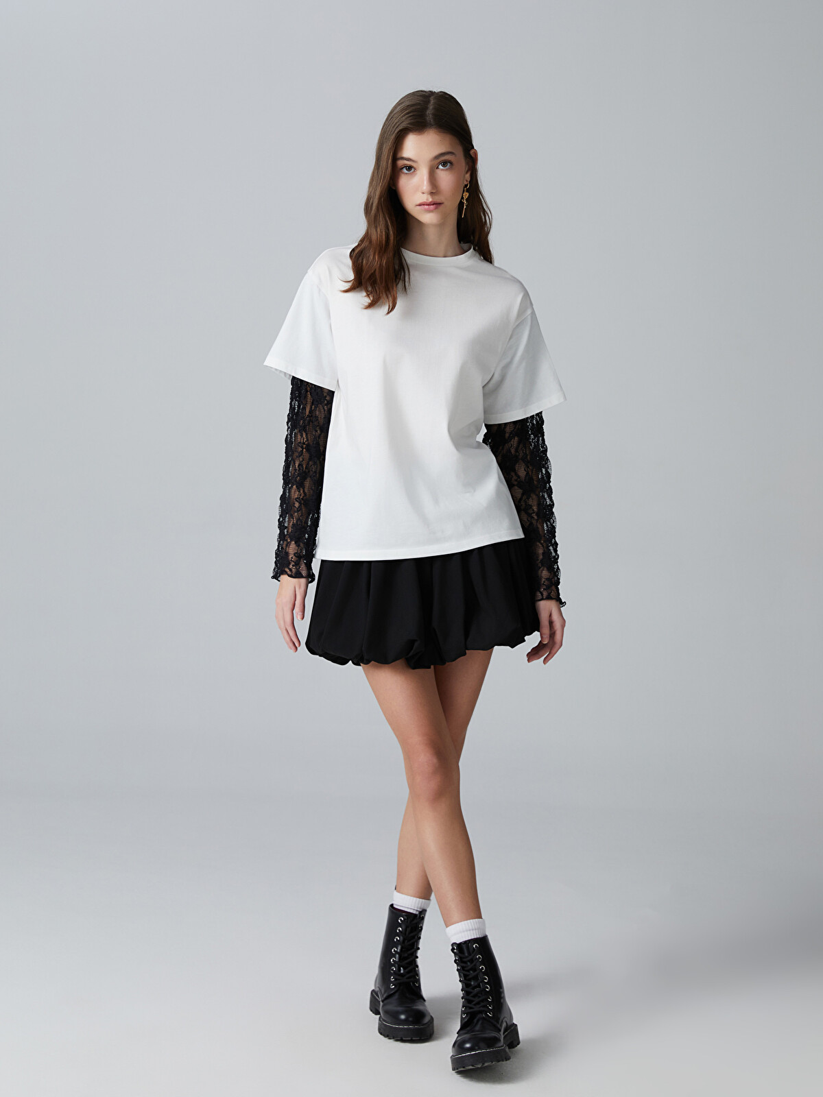 LCW Teen Tricou Ocru Fată Adolescentă - S5OK46Z4-FDU | LC Waikiki