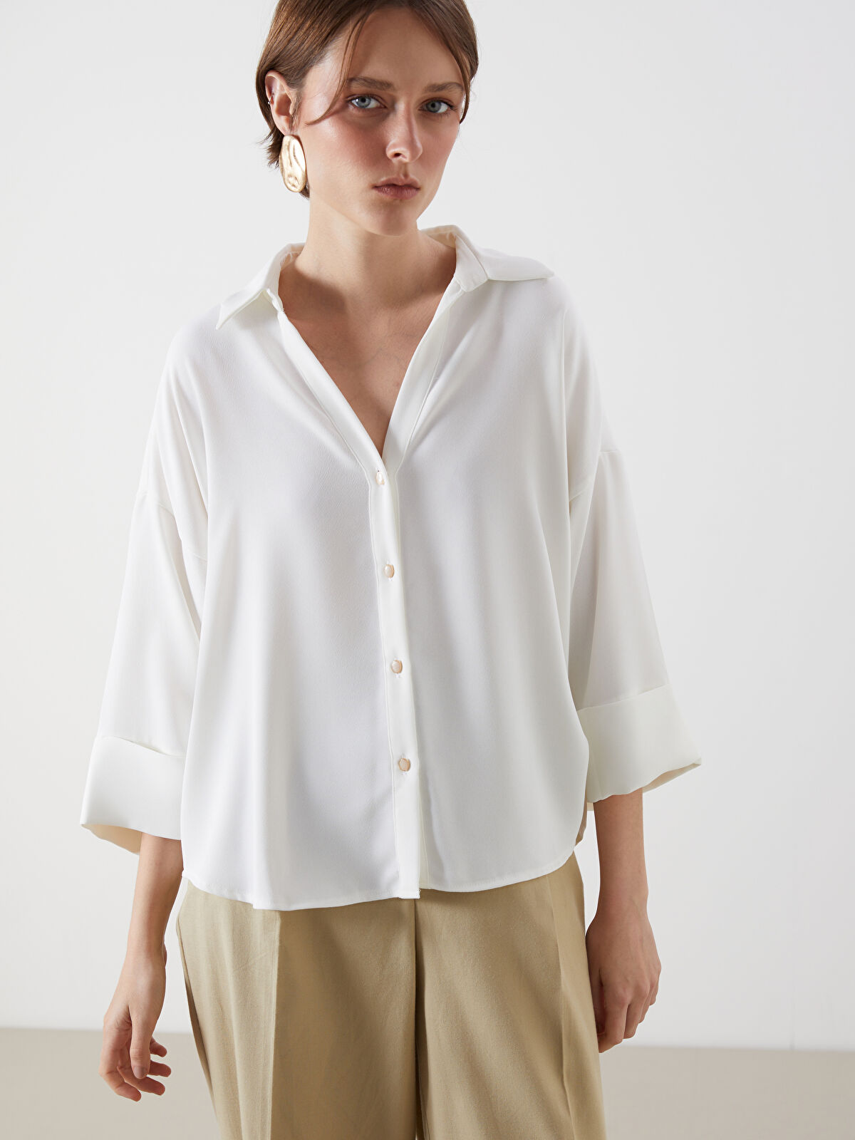 LCW Vision Oversize Women's Shirt -S5OM10Z8-R9J - LC Waikiki