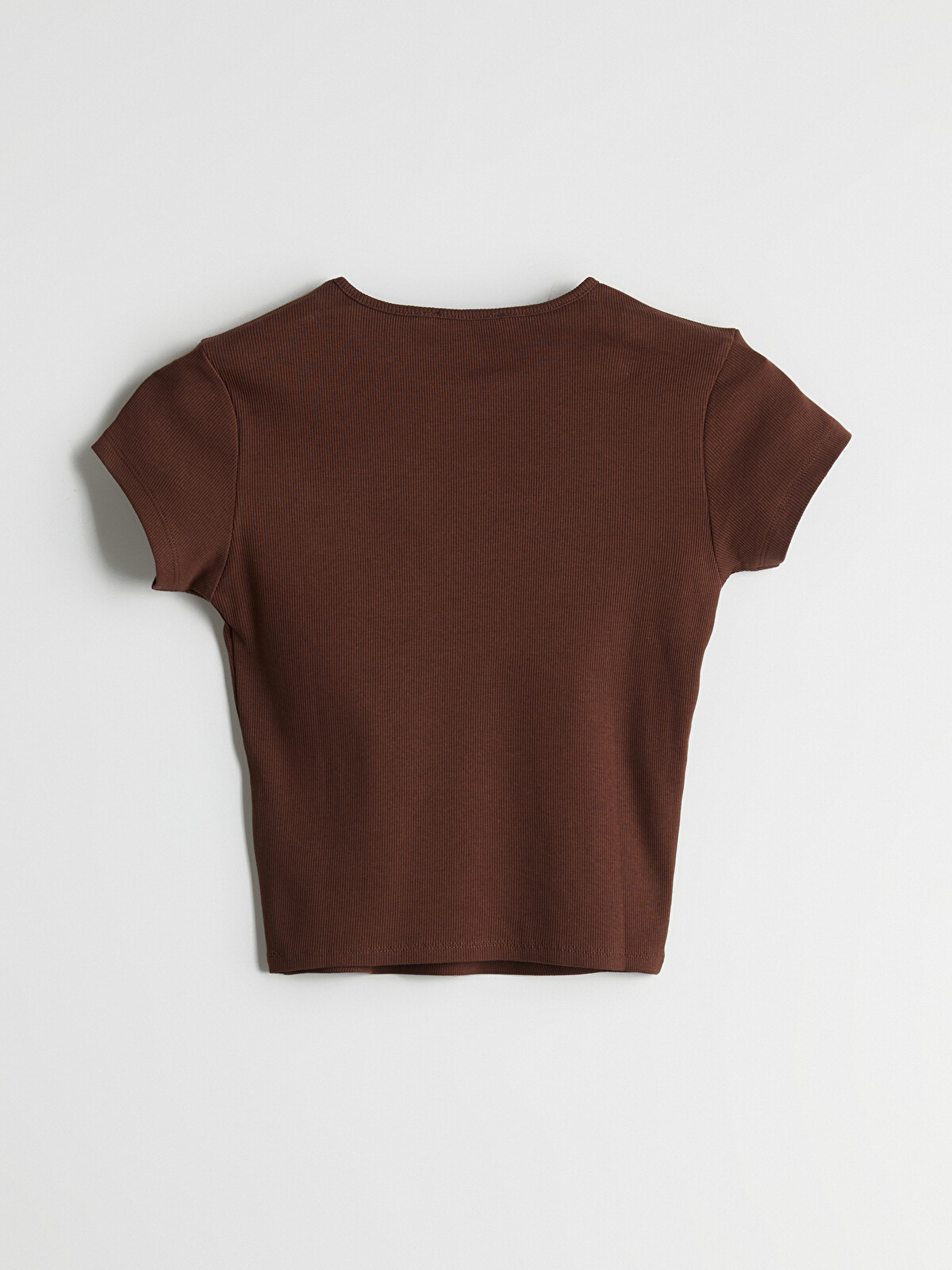XSIDE Crew Neck Textured Women's Crop Top - S5OM81Z8-DJ7 | LC Waikiki