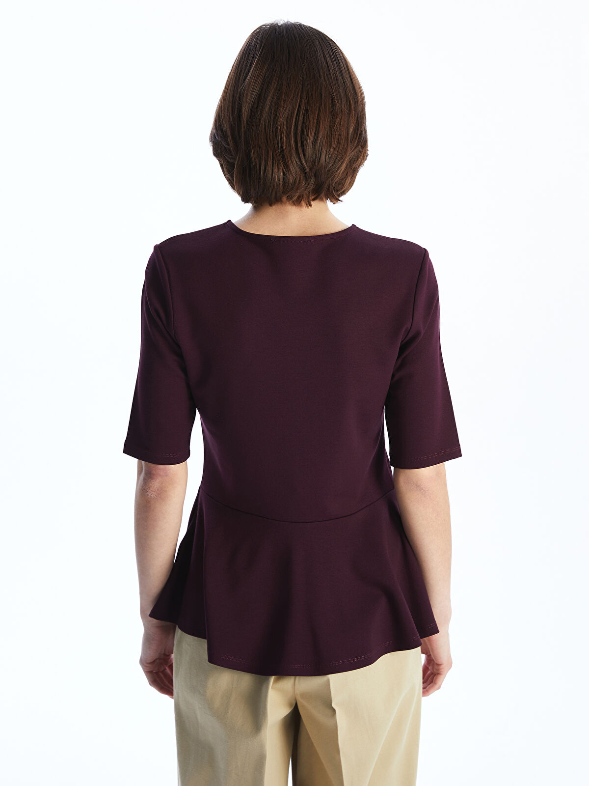 laubeblanc Crew neck compact Blouse　Mサイズ Crew neck compact Blouse – L'AUBE BLANC