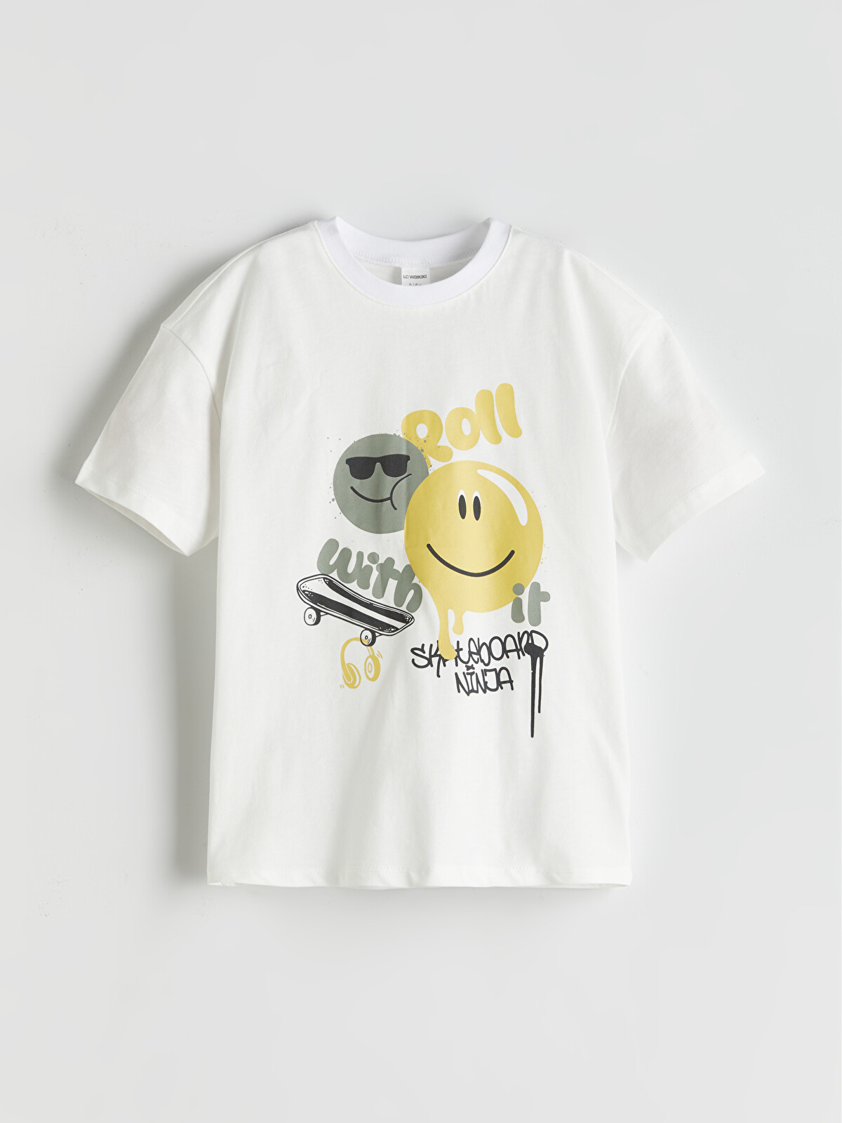 LCW Kids Bisiklet Yaka Baskılı Erkek Çocuk Tişört - S5P248Z1-R9J | LCW