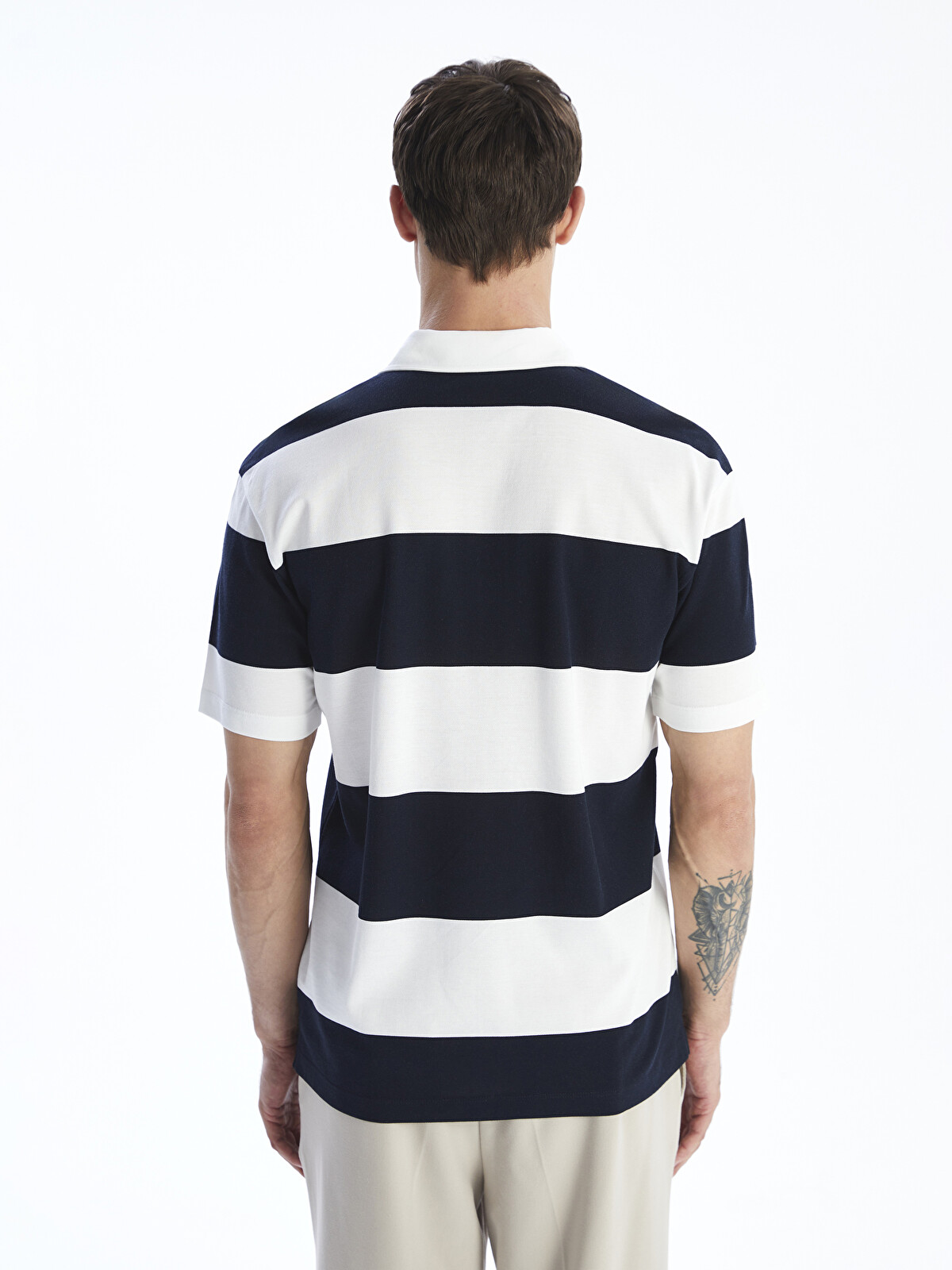 LCW Vision Polo Neck Striped Pique Men's T-shirt - S5P425Z8-LGS